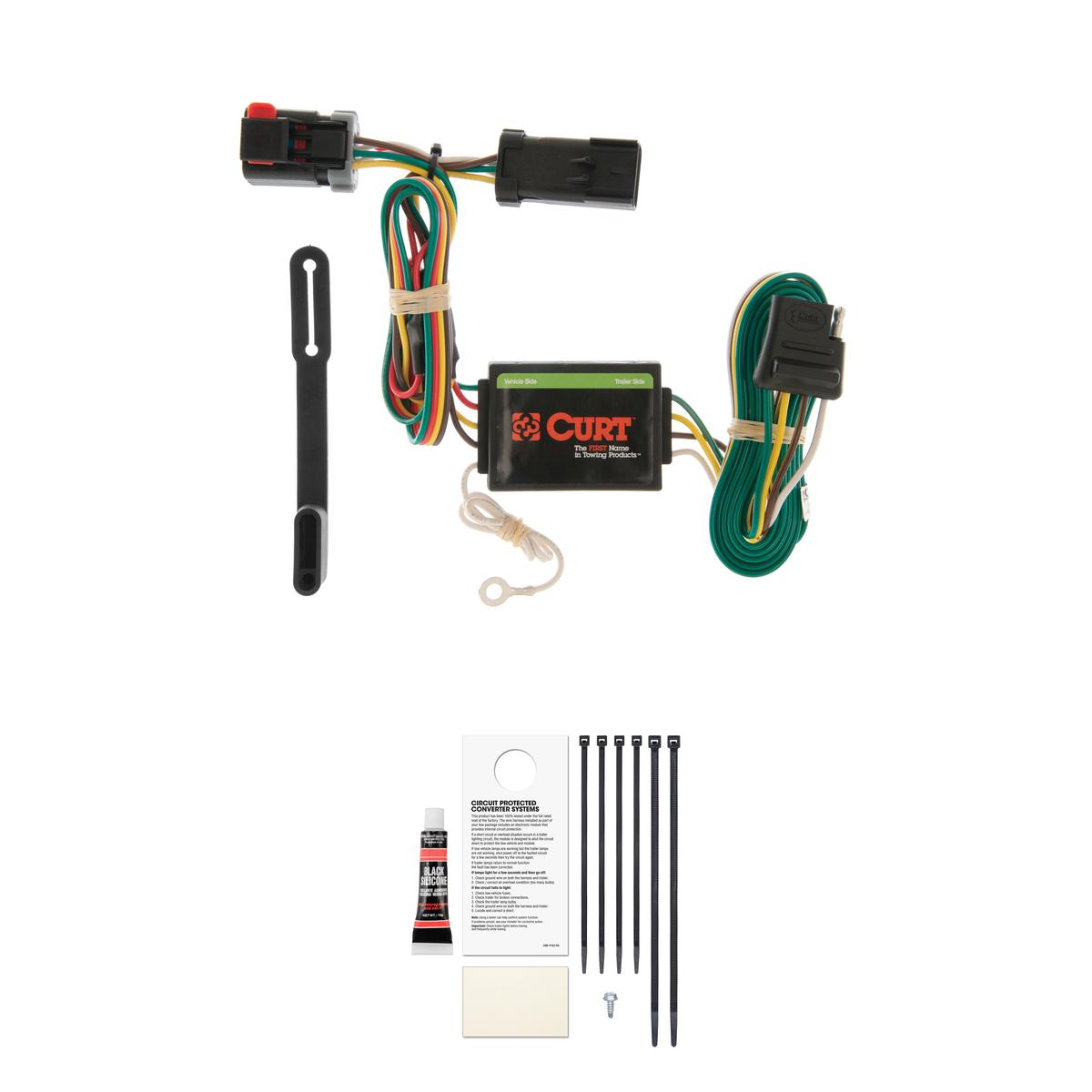 CURT Custom Wiring, 4-Flat, Select Caravan, Grand Caravan, Town and Country, Voyager Trailer Connector Kit thumbnail 0