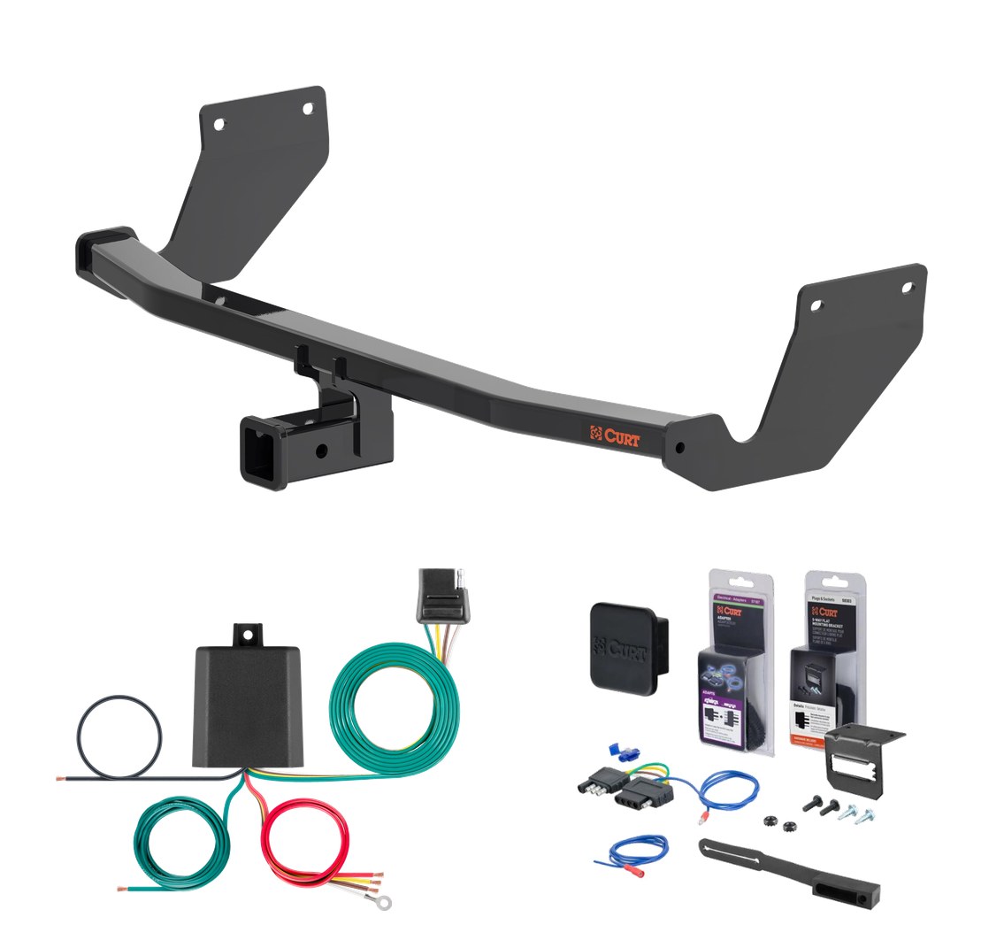 2023 - 2026 Lexus RZ450e Curt 2" Class 3 Trailer Tow Hitch + 5-Flat Wiring Kit Tow Boat/Utility Trailer with Surge Brakes 13546 thumbnail 0