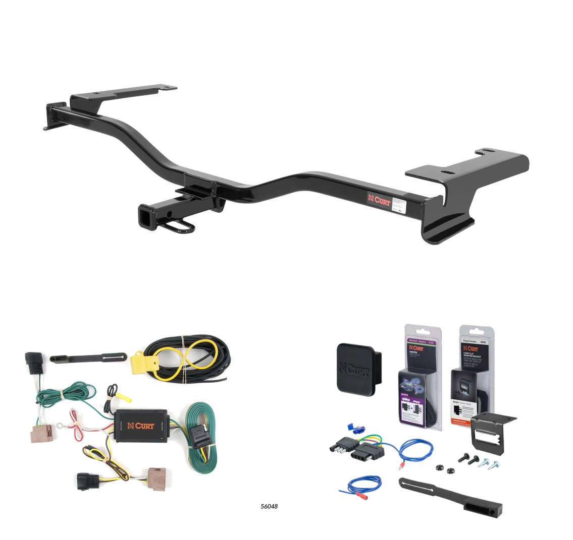 2010 - 2012 Ford Fusion Curt 1-1/4" Class 1 Trailer Tow Hitch + 5-Flat Wiring Kit Tow Boat/Utility Trailer with Surge Brakes 11390 thumbnail 0