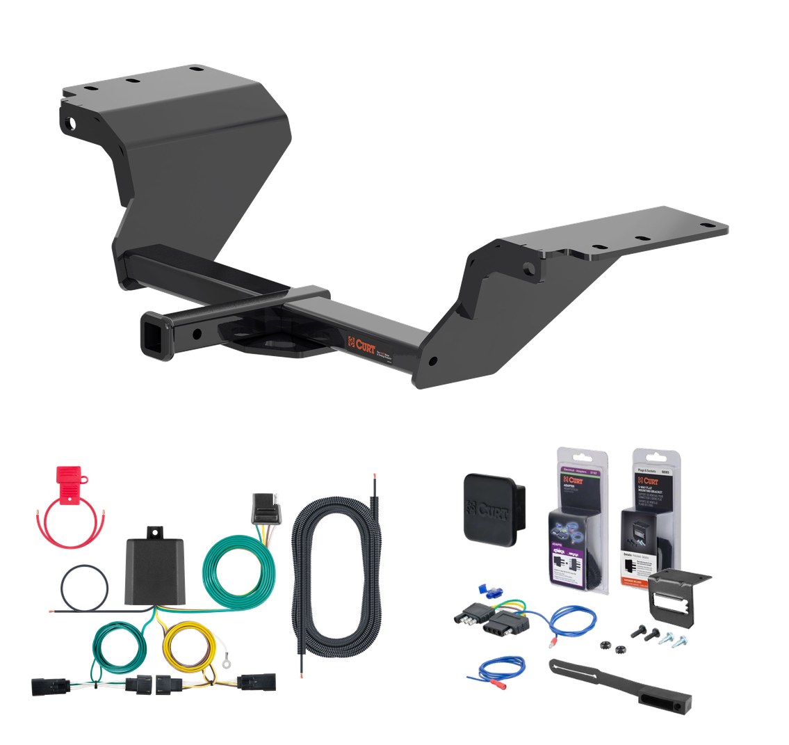 2018 - 2020 Buick Regal Sportback Excluding AWD Curt 1-1/4" Class 2 Trailer Tow Hitch + 5-Flat Wiring Kit Tow Boat/Utility Trailer with Surge Brakes 12185 thumbnail 0
