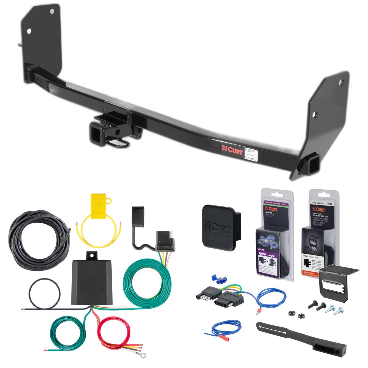 05 - 08 Ford Mustang Convertible, excluding GT Curt 1-1/4" Class 1 Trailer Tow Hitch + 5-Flat Wiring Kit Tow Boat/Utility Trailer with Surge Brakes 11312 thumbnail 0