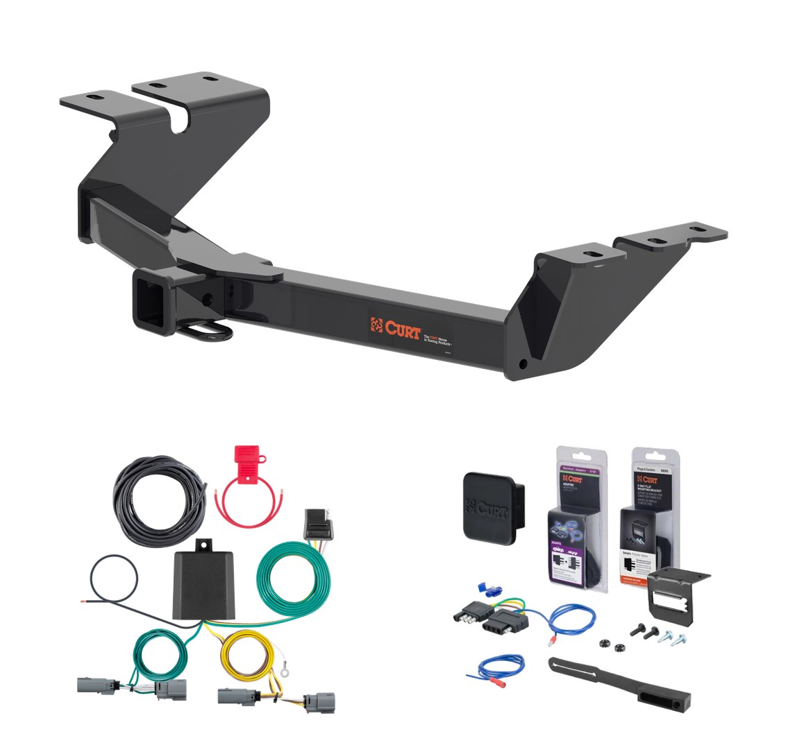 2022 - 2026 Ford Maverick Excluding factory receiver Curt 2" Class 3 Trailer Tow Hitch + 5-Flat Wiring Kit Tow Boat/Utility Trailer with Surge Brakes 13504 thumbnail 0