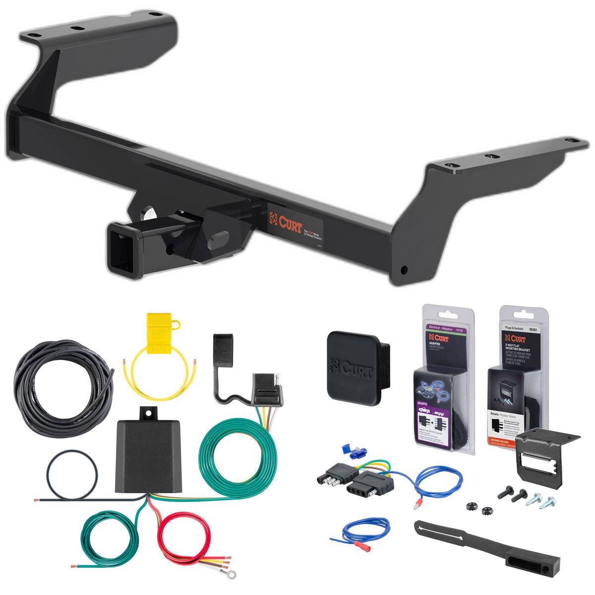 20 - 24 Lincoln Corsair Excluding PHEV Curt 2" Class 3 Trailer Tow Hitch + 5-Flat Wiring Kit Tow Boat/Utility Trailer with Surge Brakes 13454 thumbnail 0