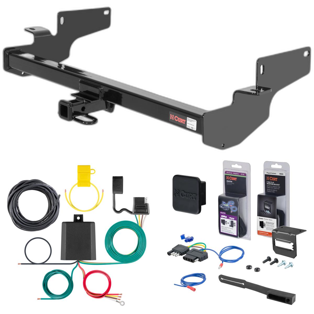 00 - 05 Cadillac Deville Curt 1-1/4" Class 2 Trailer Tow Hitch + 5-Flat Wiring Kit Tow Boat/Utility Trailer with Surge Brakes 12058 thumbnail 0