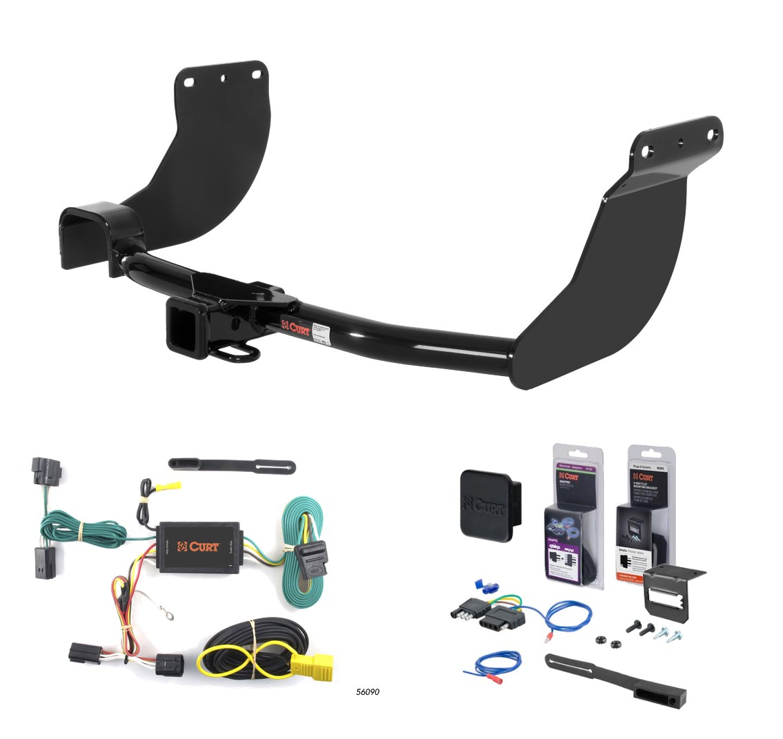 2010 - 2013 Ford Transit Connect Excluding electric models Curt 2" Class 3 Trailer Tow Hitch + 5-Flat Wiring Kit Tow Boat/Utility Trailer with Surge Brakes 13076 thumbnail 0