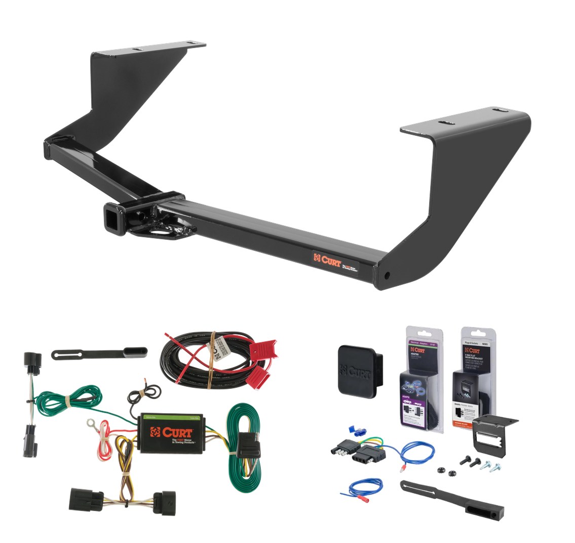2013 - 2019 Cadillac ATS Excluding 'V' models Curt 1-1/4" Class 1 Trailer Tow Hitch + 5-Flat Wiring Kit Tow Boat/Utility Trailer with Surge Brakes 11311 thumbnail 0