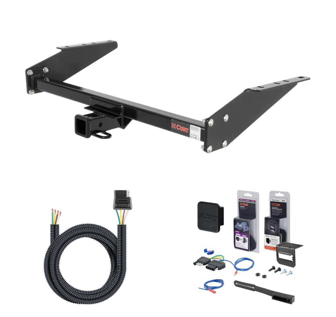 1995 - 2005 Chevrolet Astro 16" spare requires relocation Curt 2" Class 3 Trailer Tow Hitch + 5-Flat Wiring Kit Tow Boat/Utility Trailer with Surge Brakes 13035 thumbnail 0