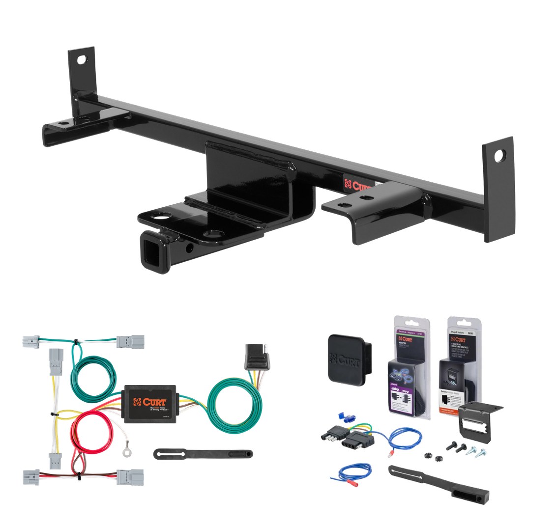 2004 - 2009 Mazda 3 Hatchback, excluding Mazda Speed Curt 1-1/4" Class 1 Trailer Tow Hitch + 5-Flat Wiring Kit Tow Boat/Utility Trailer with Surge Brakes 11386 thumbnail 0