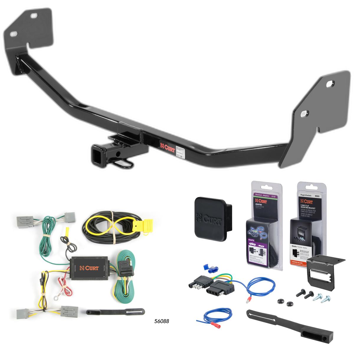 11 - 14 Ford Mustang Coupe, excluding California Special Curt 1-1/4" Class 1 Trailer Tow Hitch + 5-Flat Wiring Kit Tow Boat/Utility Trailer with Surge Brakes 11210 thumbnail 0