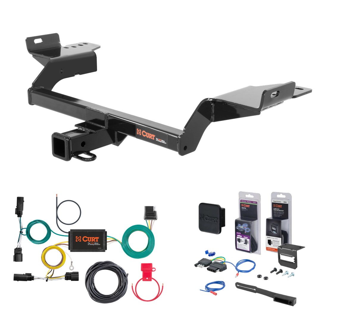 2019 Ford Escape Curt 2" Class 3 Trailer Tow Hitch + 5-Flat Wiring Kit Tow Boat/Utility Trailer with Surge Brakes 13186 thumbnail 0