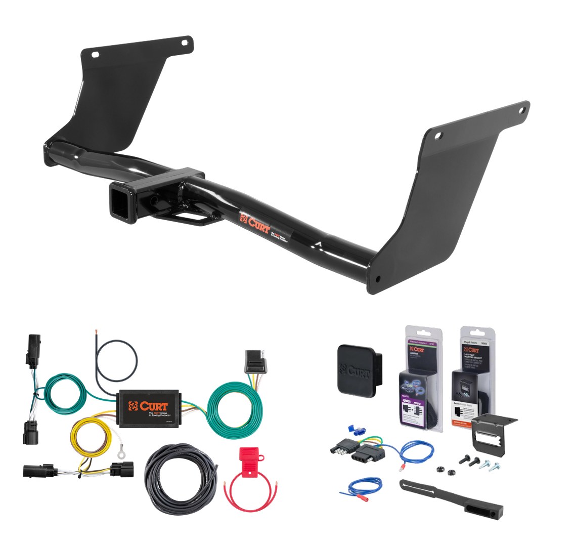 2019 Ford Escape Excluding S Curt 2" Class 3 Trailer Tow Hitch + 5-Flat Wiring Kit Tow Boat/Utility Trailer with Surge Brakes 13131 thumbnail 0
