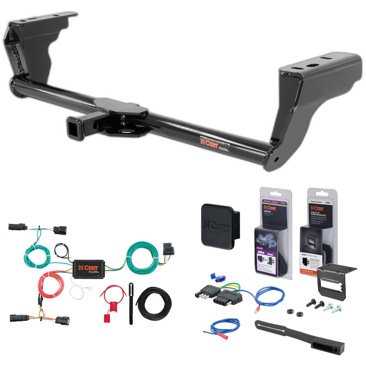 15 - 18 Ford Edge Curt 1-1/4" Class 2 Trailer Tow Hitch + 5-Flat Wiring Kit Tow Boat/Utility Trailer with Surge Brakes 12140 thumbnail 0