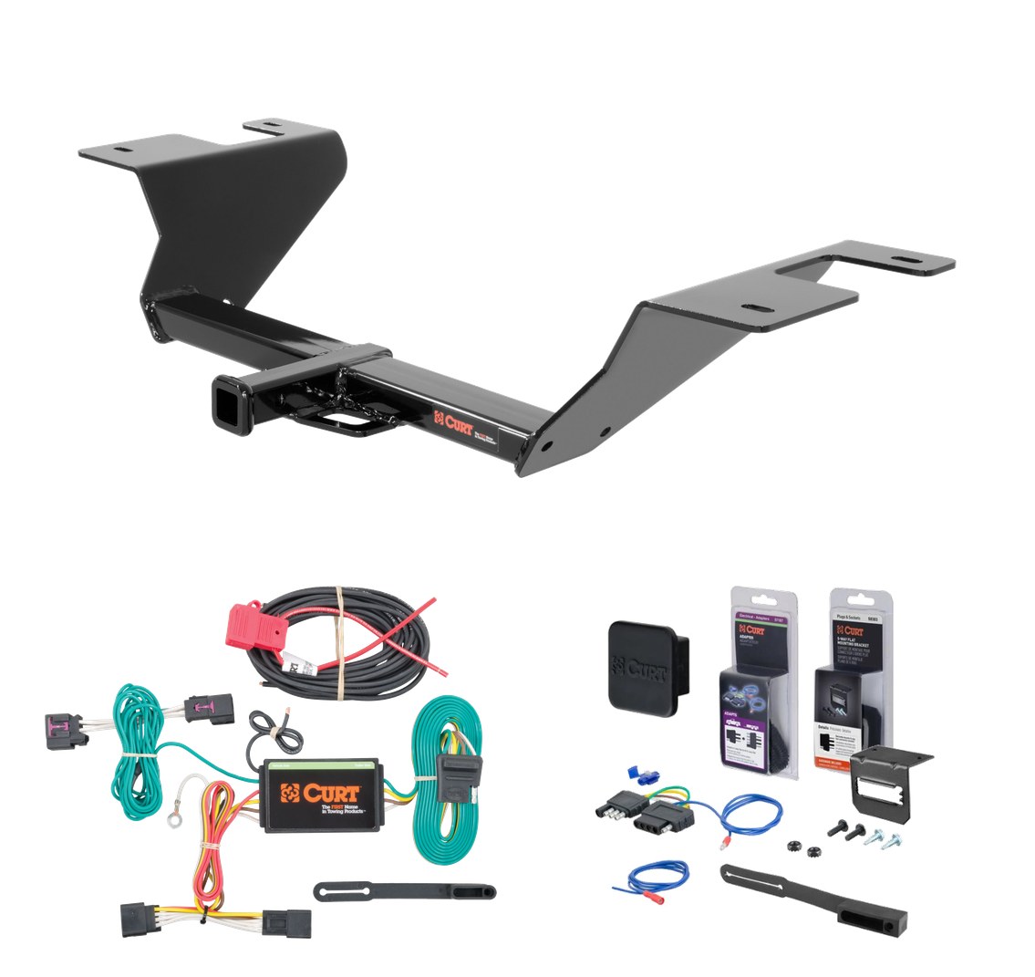 2014 - 2015 Chevrolet Cruze Sedan, diesel Curt 1-1/4" Class 1 Trailer Tow Hitch + 5-Flat Wiring Kit Tow Boat/Utility Trailer with Surge Brakes 11371 thumbnail 0
