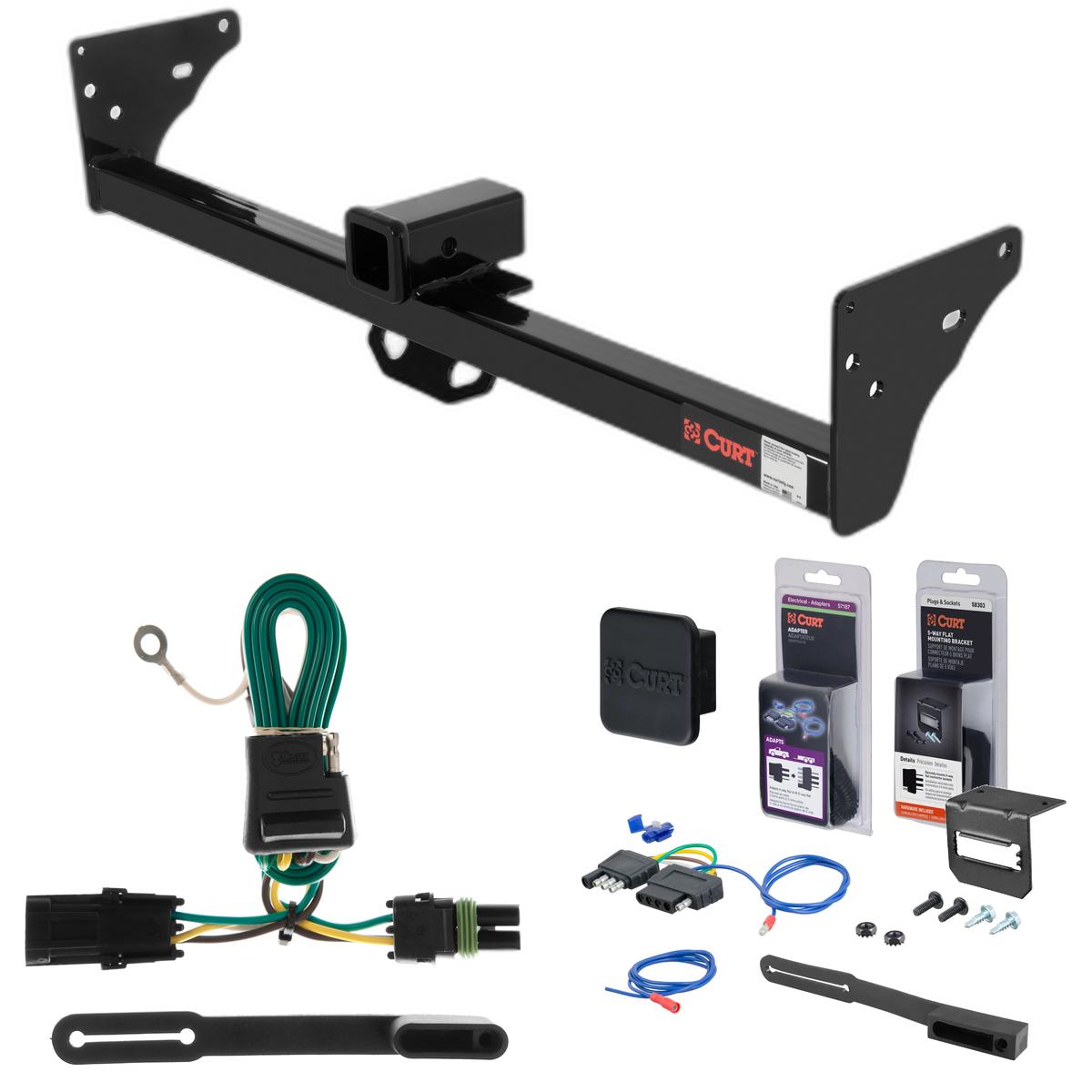 85 - 97 Chevrolet S10 With roll pan bumper Curt 2" Class 3 Trailer Tow Hitch + 5-Flat Wiring Kit Tow Boat/Utility Trailer with Surge Brakes 13920 thumbnail 0