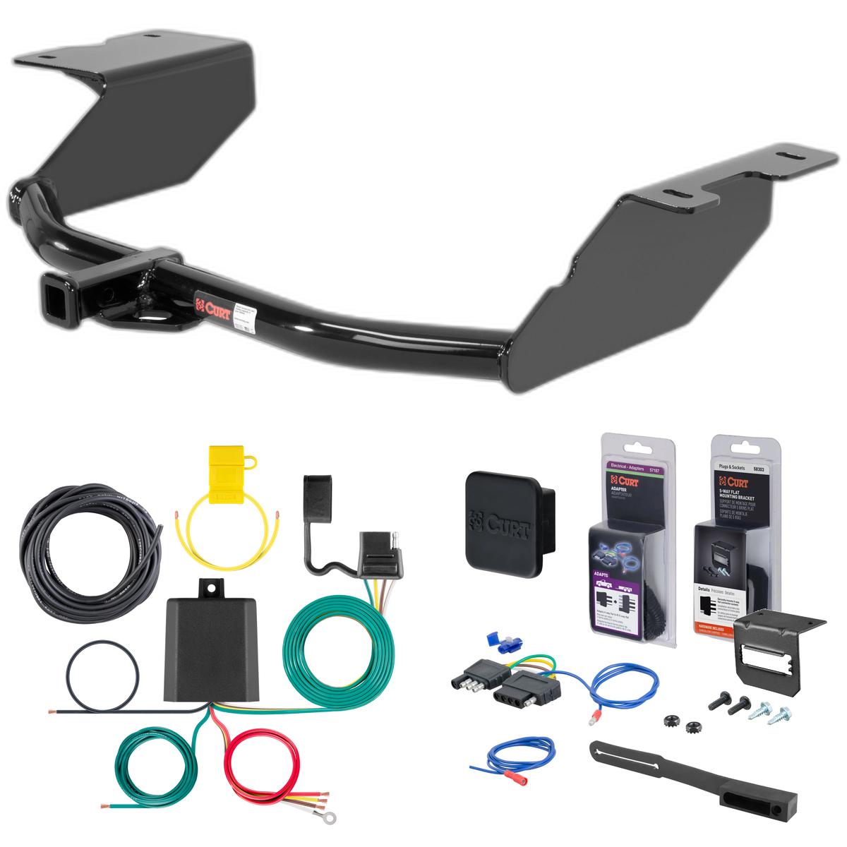 12 - 15 Chevrolet Orlando Curt 1-1/4" Class 1 Trailer Tow Hitch + 5-Flat Wiring Kit Tow Boat/Utility Trailer with Surge Brakes 11278 thumbnail 0