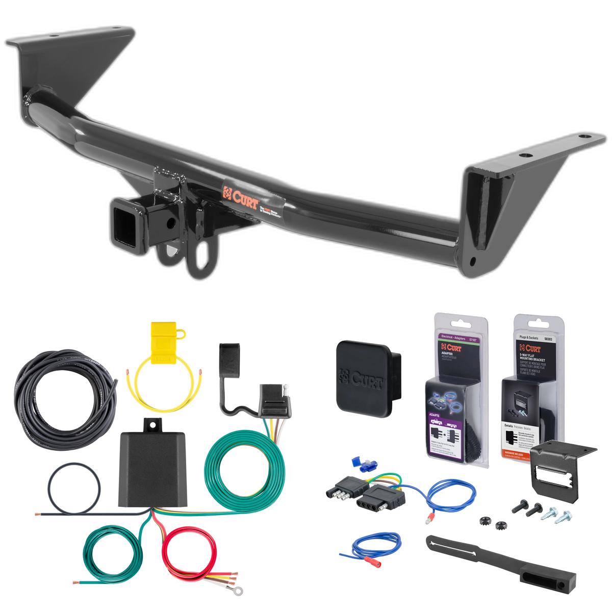 15 - 22 GMC Canyon Curt 2" Class 3 Trailer Tow Hitch + 5-Flat Wiring Kit Tow Boat/Utility Trailer with Surge Brakes 13203 thumbnail 0
