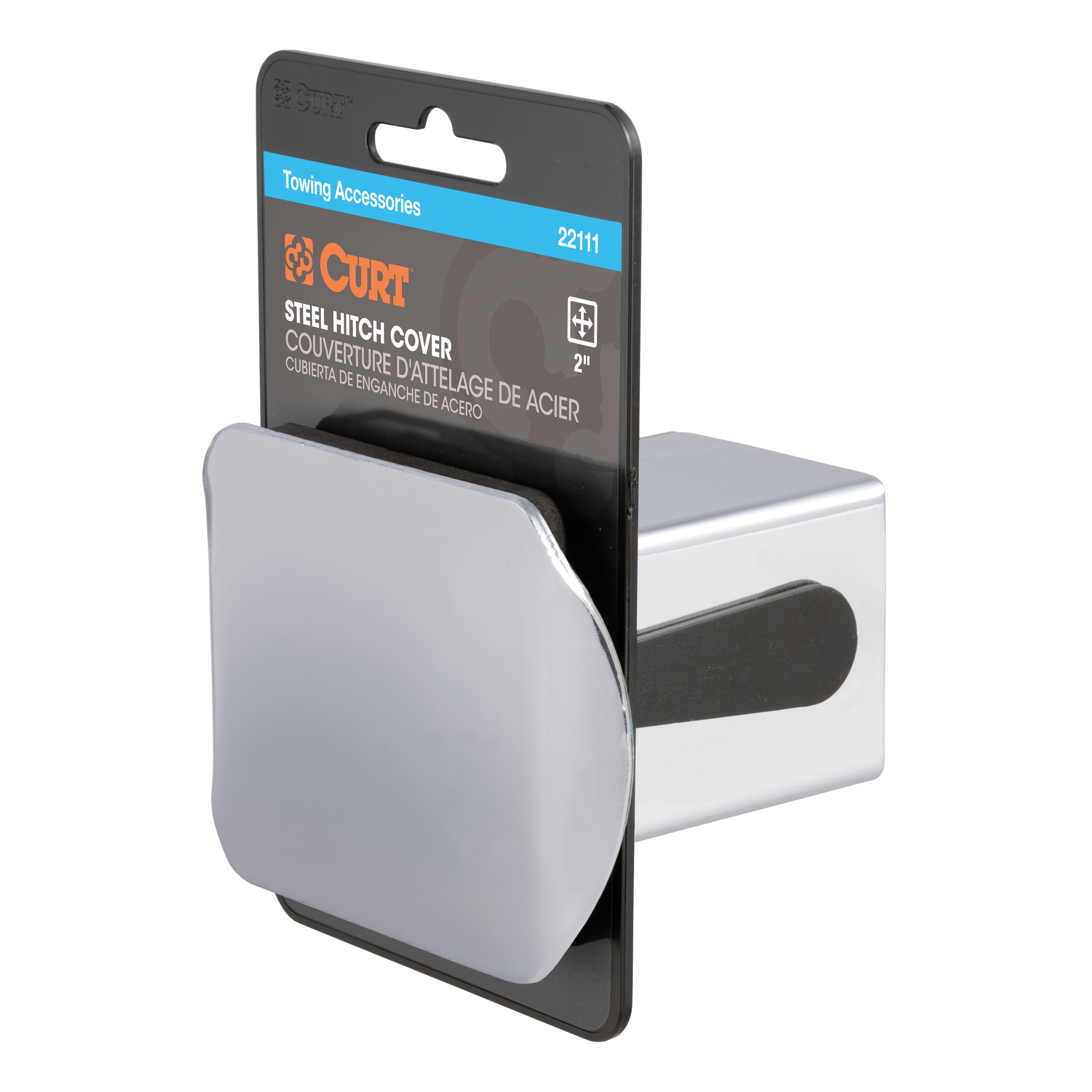 CURT 2" Chrome Steel Hitch Tube Cover (Packaged) Trailer Hitch Cover thumbnail 0