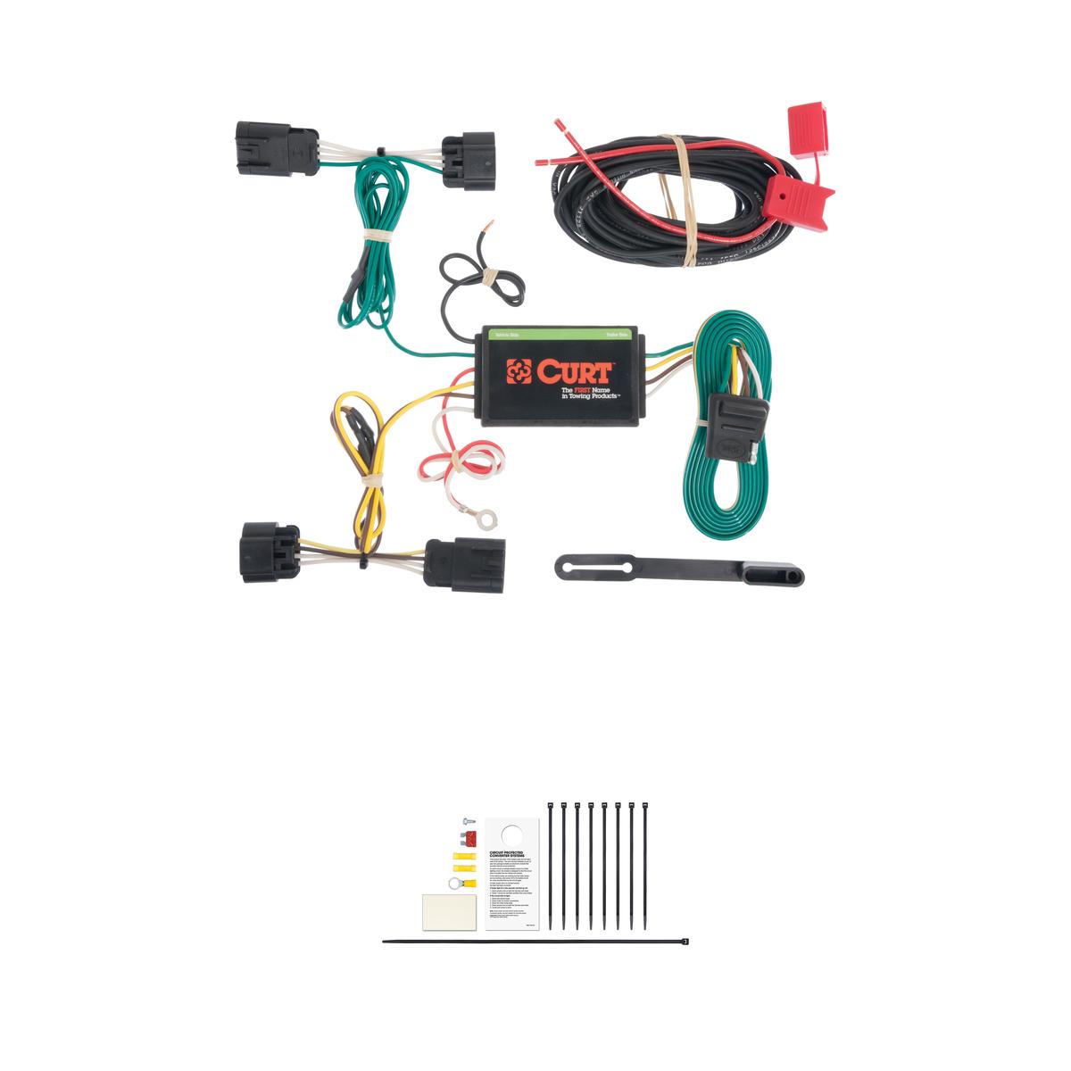CURT Custom Wiring Harness, 4-Way Flat Output, Select Dodge Dart Trailer Connector Kit thumbnail 0