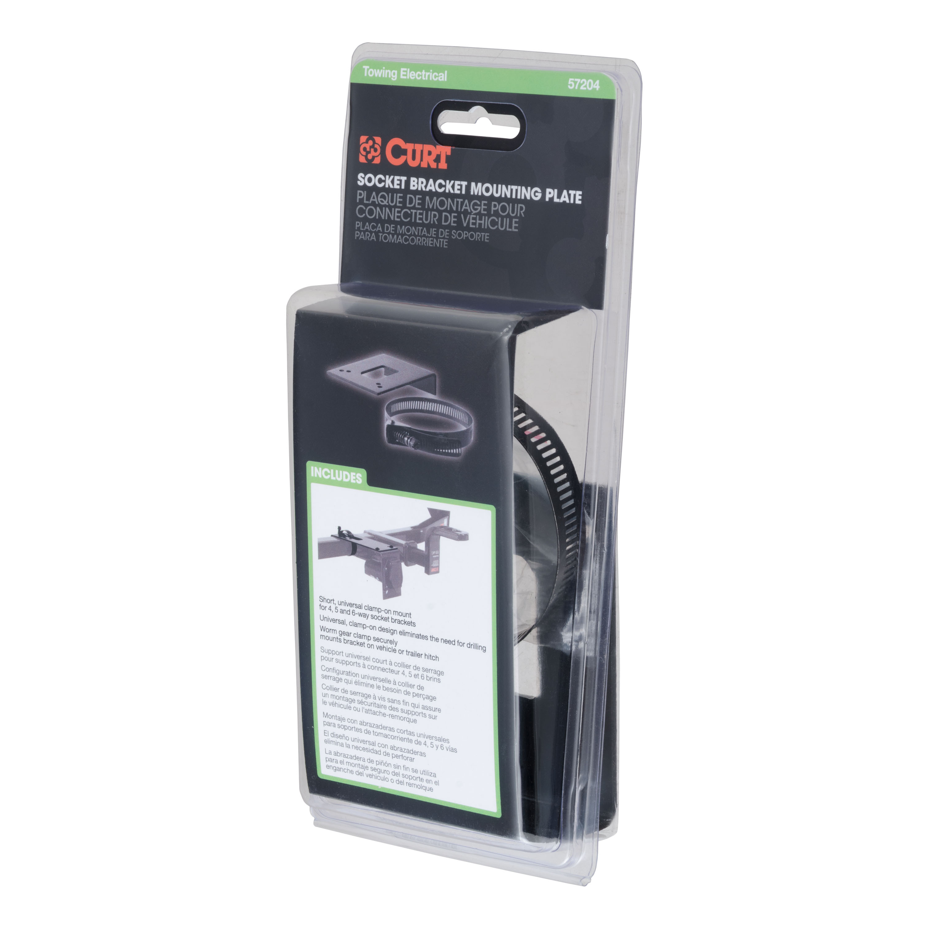 CURT Connector Bracket Mount for 4, 5 or 6-Way Bracket (Packaged) Trailer Wire Connector Mounting Bracket thumbnail 3