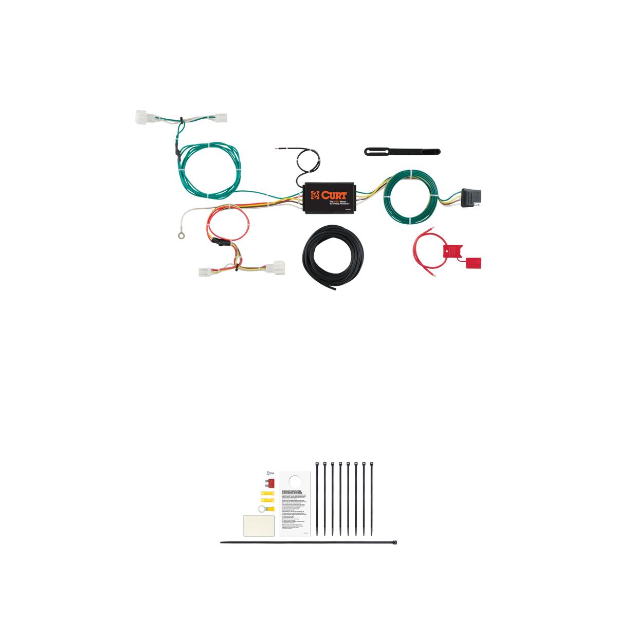 CURT Custom Wiring Harness, 4-Way Flat Output, Select Honda HRV Trailer Connector Kit thumbnail 0