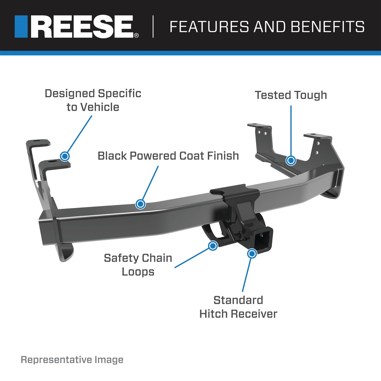 Reese Towpower Class 5 Trailer Hitch, 2-Inch Receiver, Black 96947 thumbnail 2
