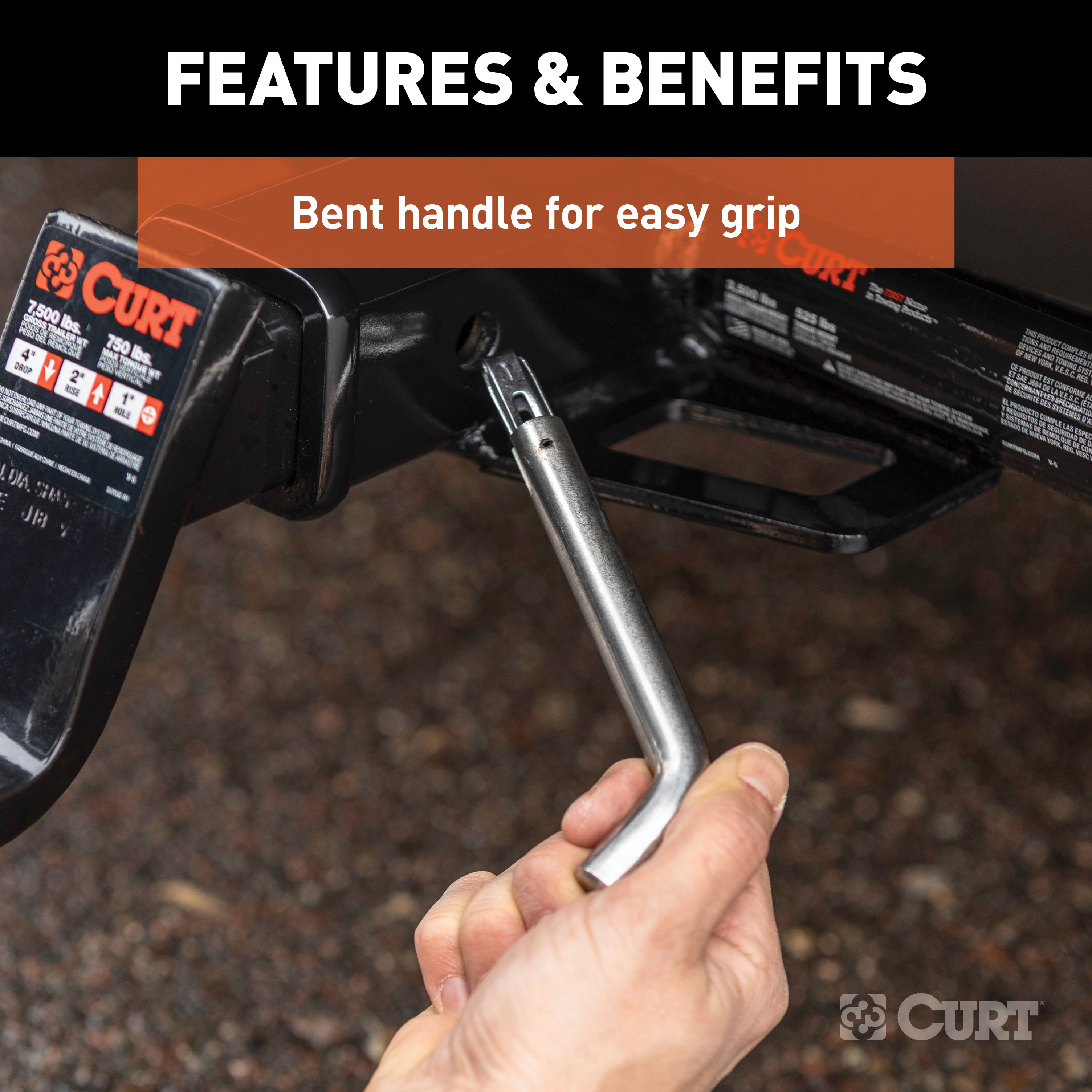 CURT 5/8" Swivel Hitch Pin (2" Receiver, Stainless, Packaged) Trailer Hitch Pin thumbnail 4