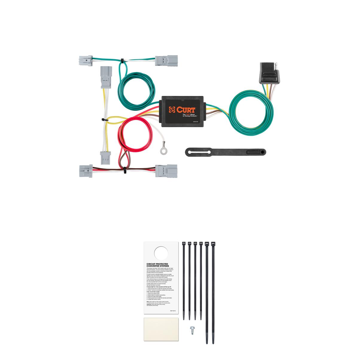 CURT Custom Wiring, 4-Way Flat, Select Civic, Fit, Accord, Mazda 3, CX-5, Galant Trailer Connector Kit thumbnail 0