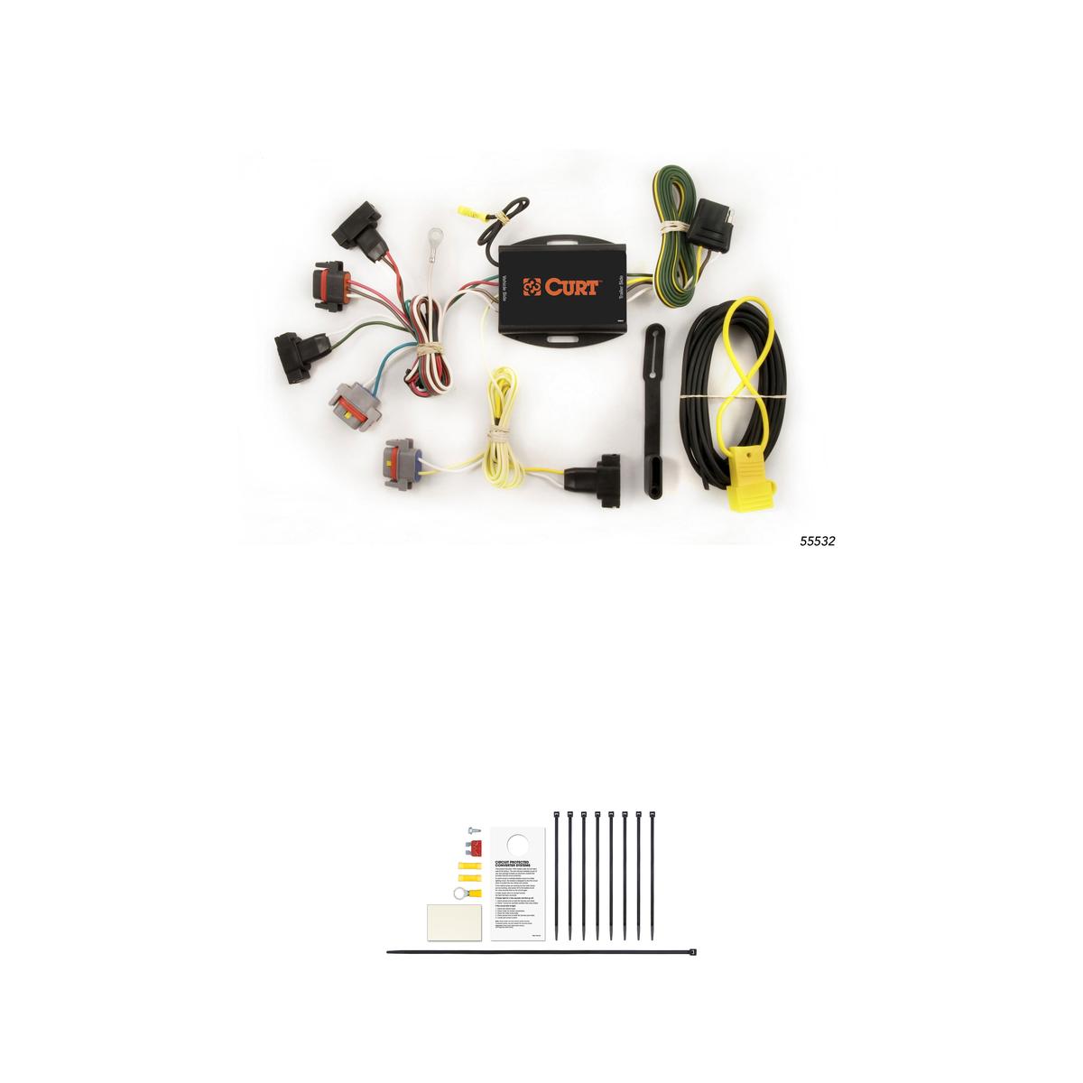 CURT Custom Wiring Harness, 4-Way Flat Output, Select Chrysler PT Cruiser Trailer Connector Kit thumbnail 0