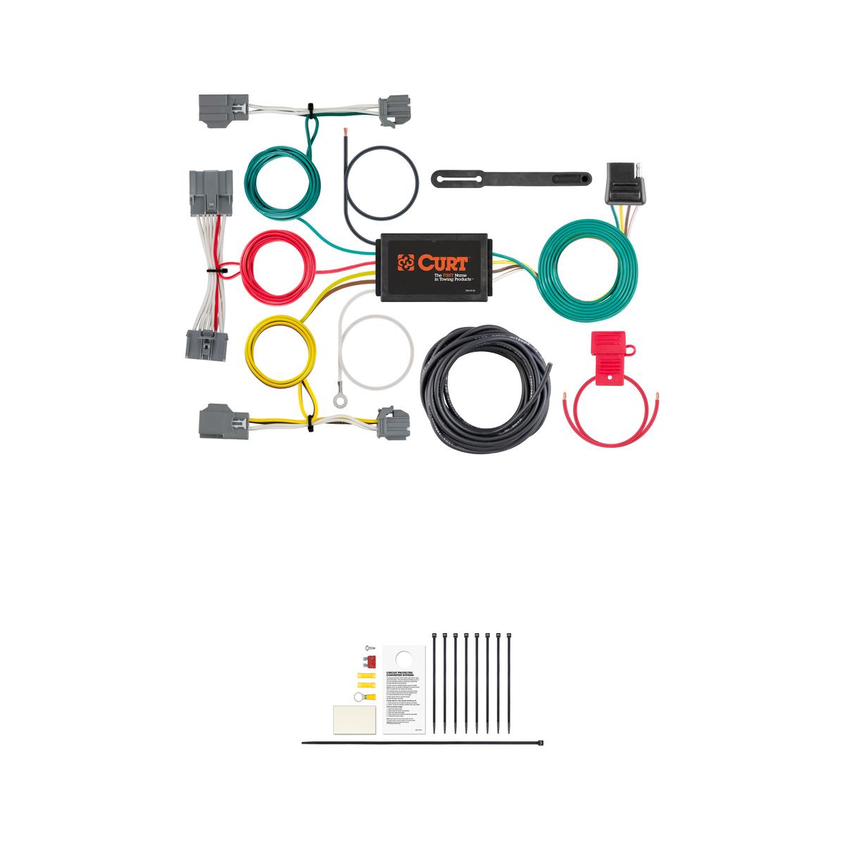 CURT Custom Wiring Harness, 4-Way Flat Output, Select Volvo XC70 Trailer Connector Kit thumbnail 0