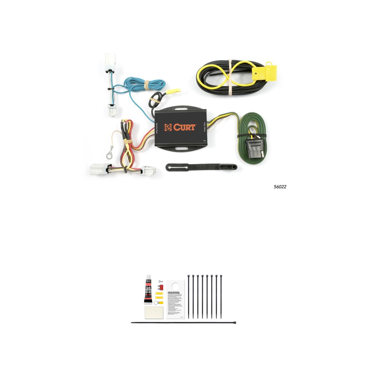CURT Custom Wiring Harness, 4-Way Flat Output, Select Nissan Altima, Maxima, Sentra Trailer Connector Kit thumbnail 0