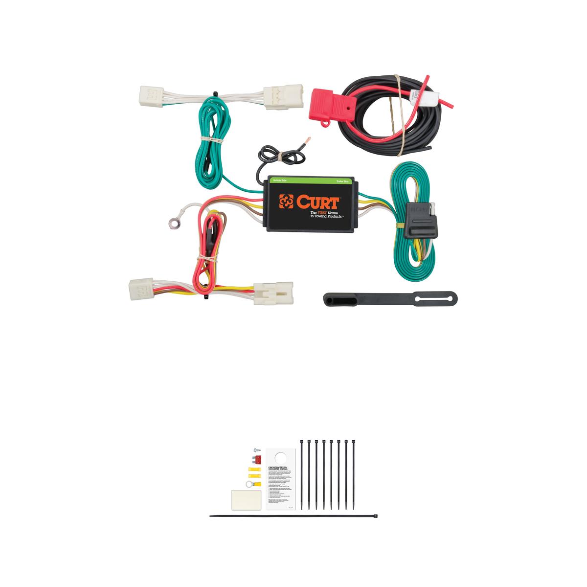 CURT Custom Wiring Harness, 4-Way Flat Output, Select Hyundai Elantra, GT, Ioniq Trailer Connector Kit thumbnail 0