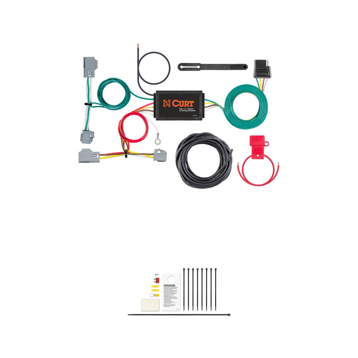 CURT Custom Wiring Harness, 4-Way Flat Output, Select Volvo XC60 Trailer Connector Kit thumbnail 0