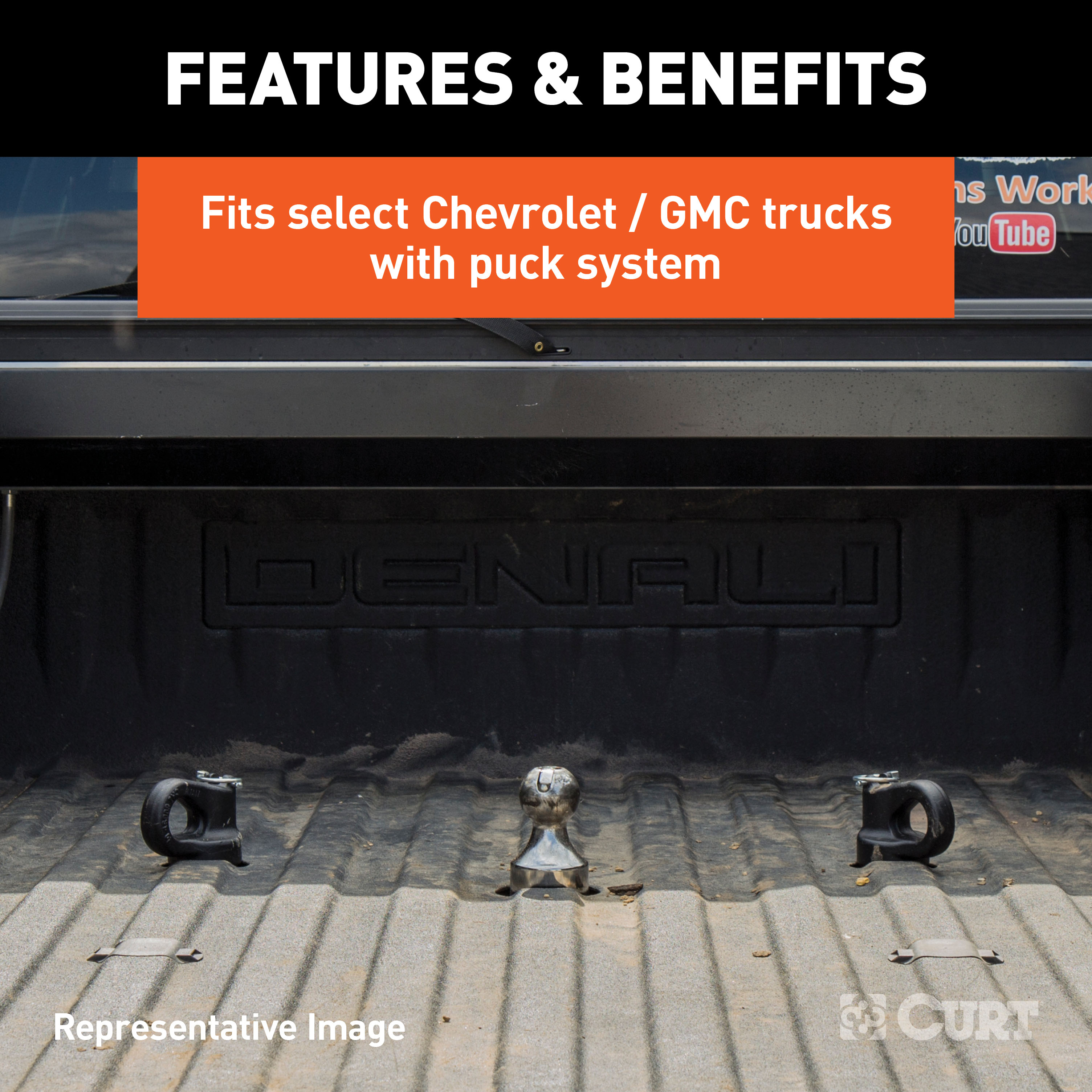 CURT OEM Puck System 3" Gooseneck Ball, Chevrolet, Ford, GMC, Nissan, Ram (30K) Gooseneck Trailer Hitch Ball thumbnail 4