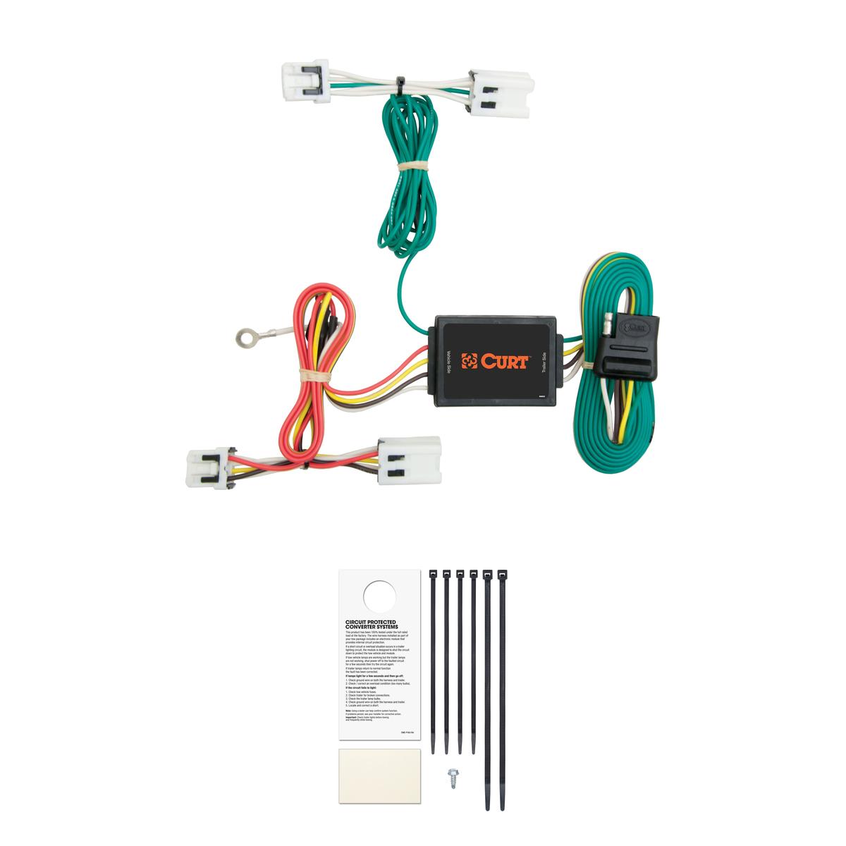 CURT Custom Wiring Harness, 4-Way Flat Output, Select Nissan Juke Trailer Connector Kit thumbnail 0