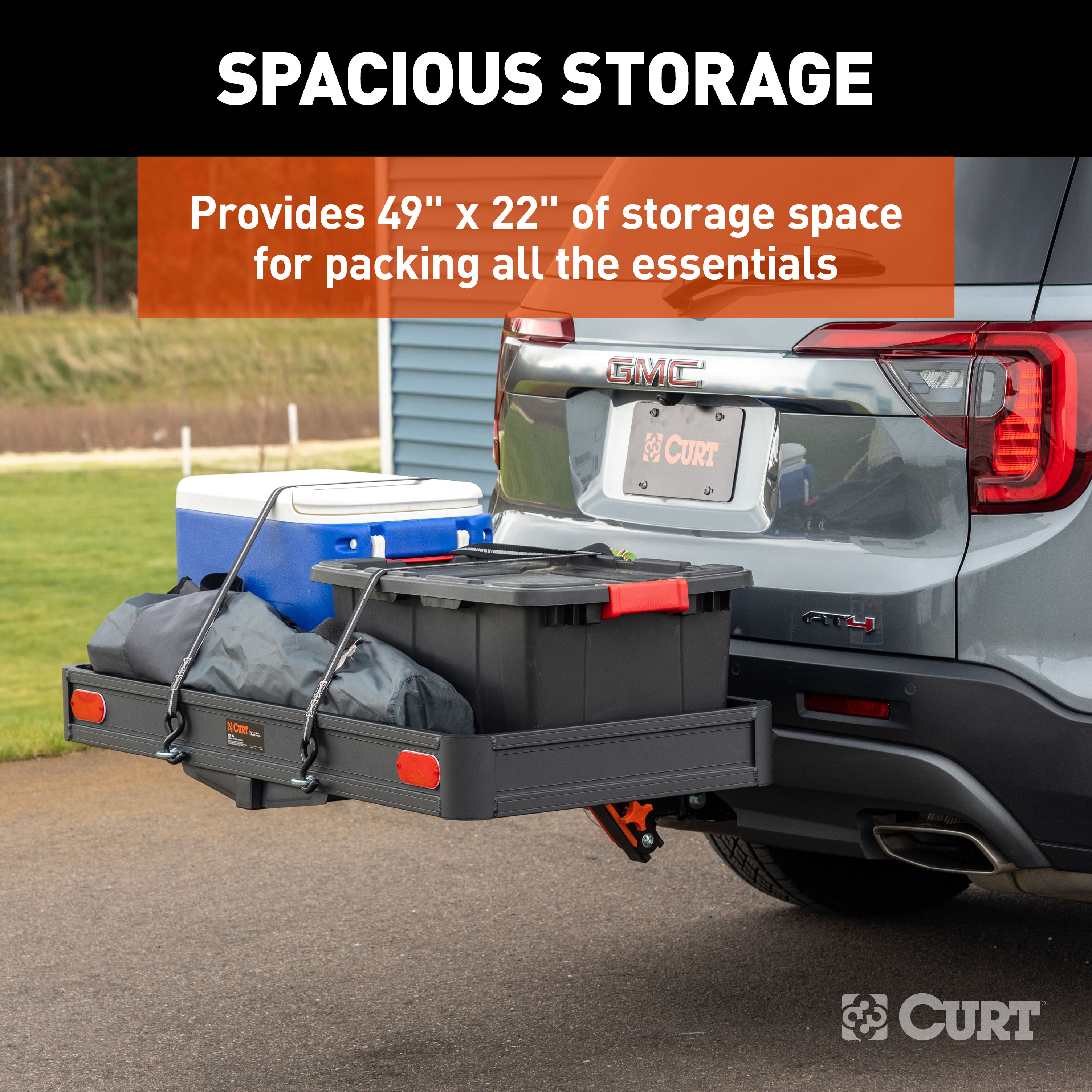 CURT ActiveLink 49" x 22" Aluminum Hitch Cargo Carrier thumbnail 3