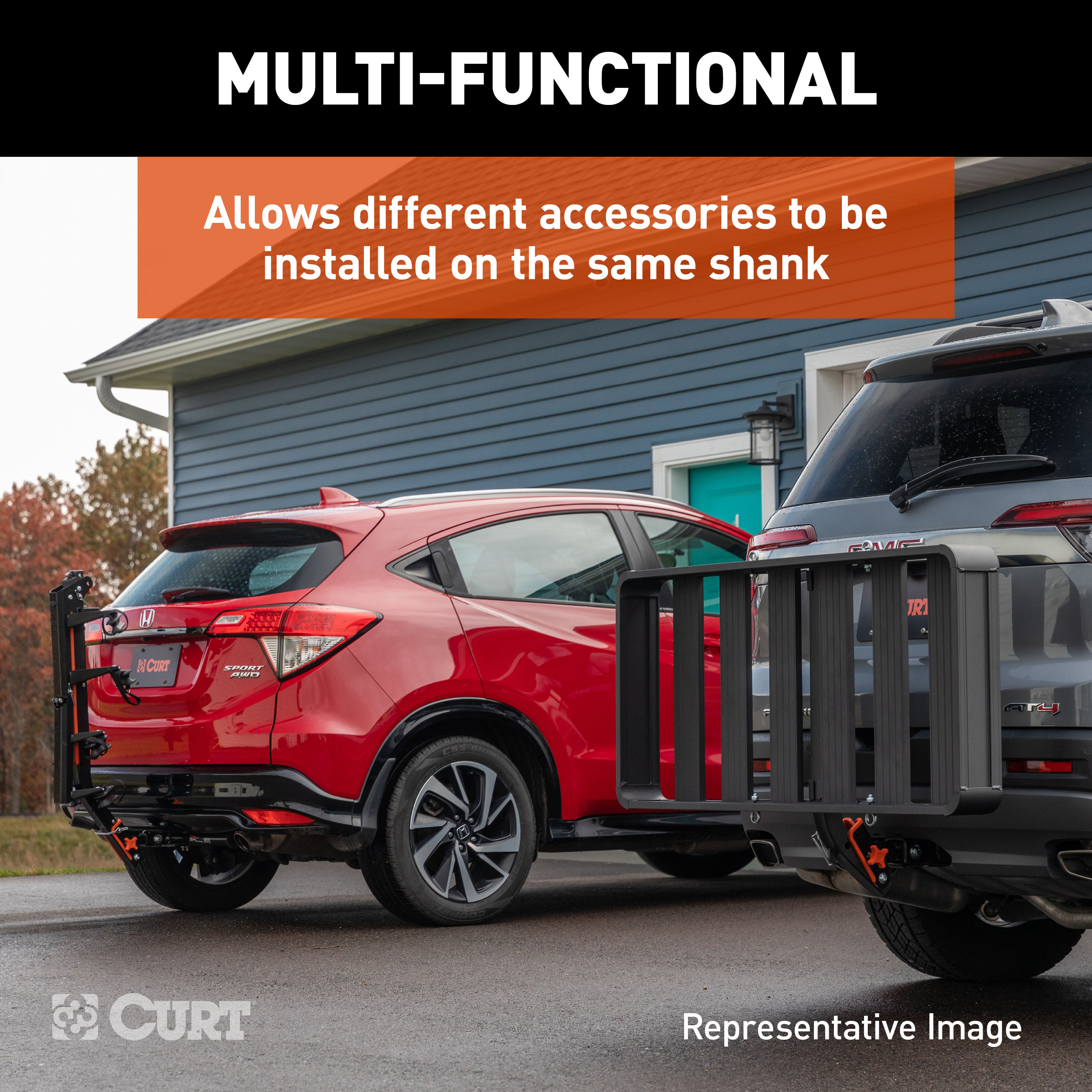 CURT ActiveLink 49" x 22" Aluminum Hitch Cargo Carrier thumbnail 6