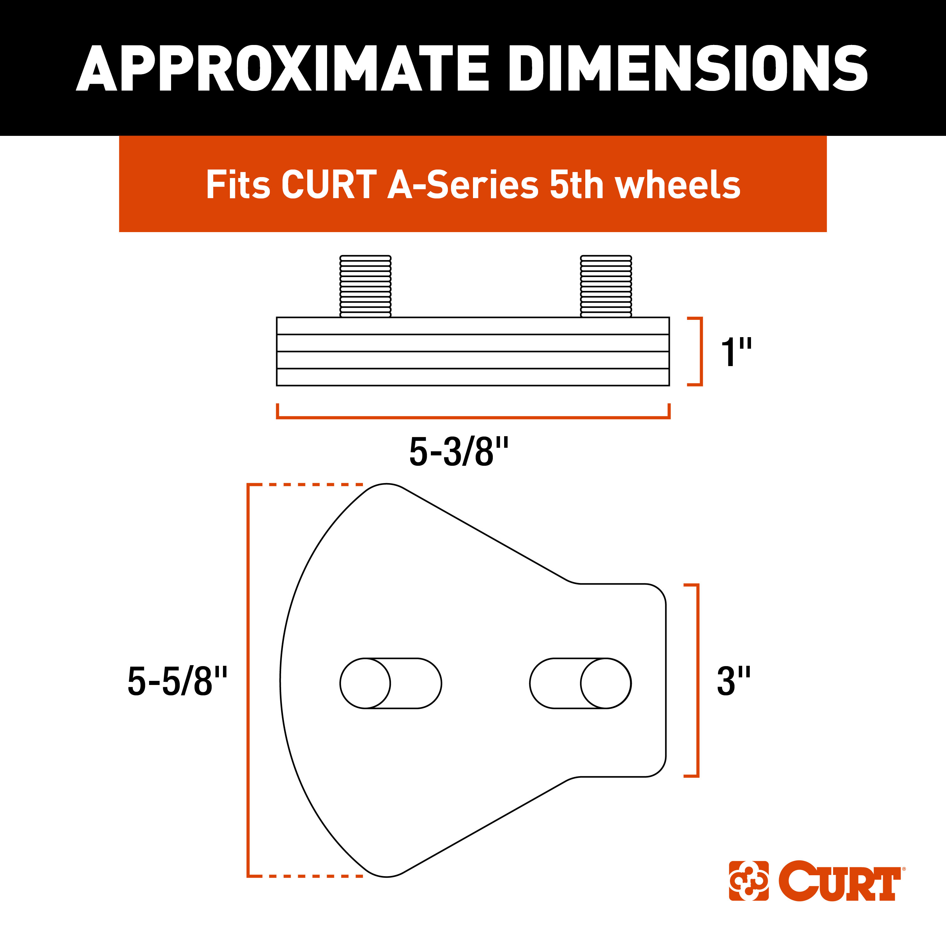 CURT A-Series 5th Wheel Wedge Kit Fifth Wheel Trailer Hitch thumbnail 2