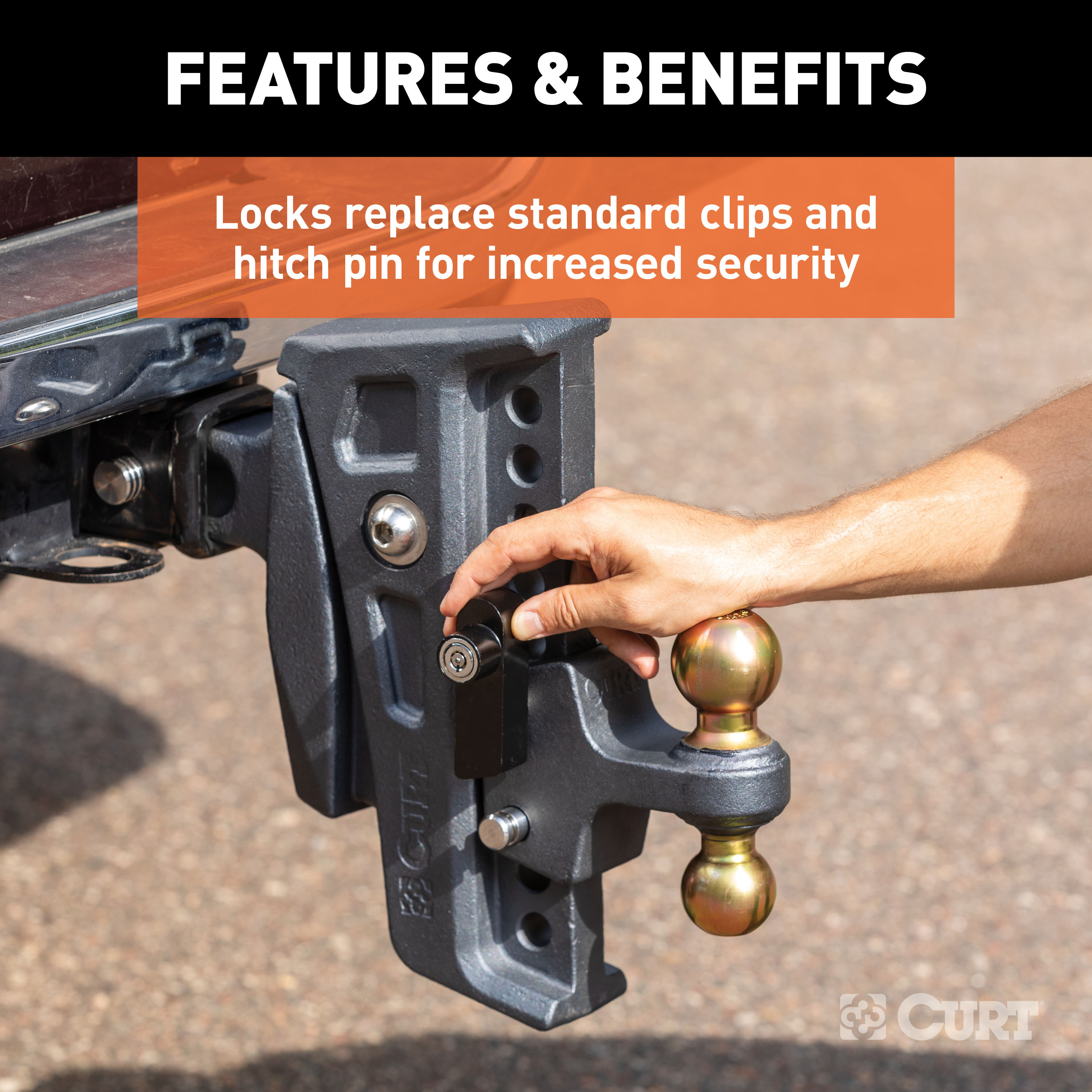 CURT Rebellion XD Tongue and Hitch Lock Set Trailer Hitch Lock thumbnail 4