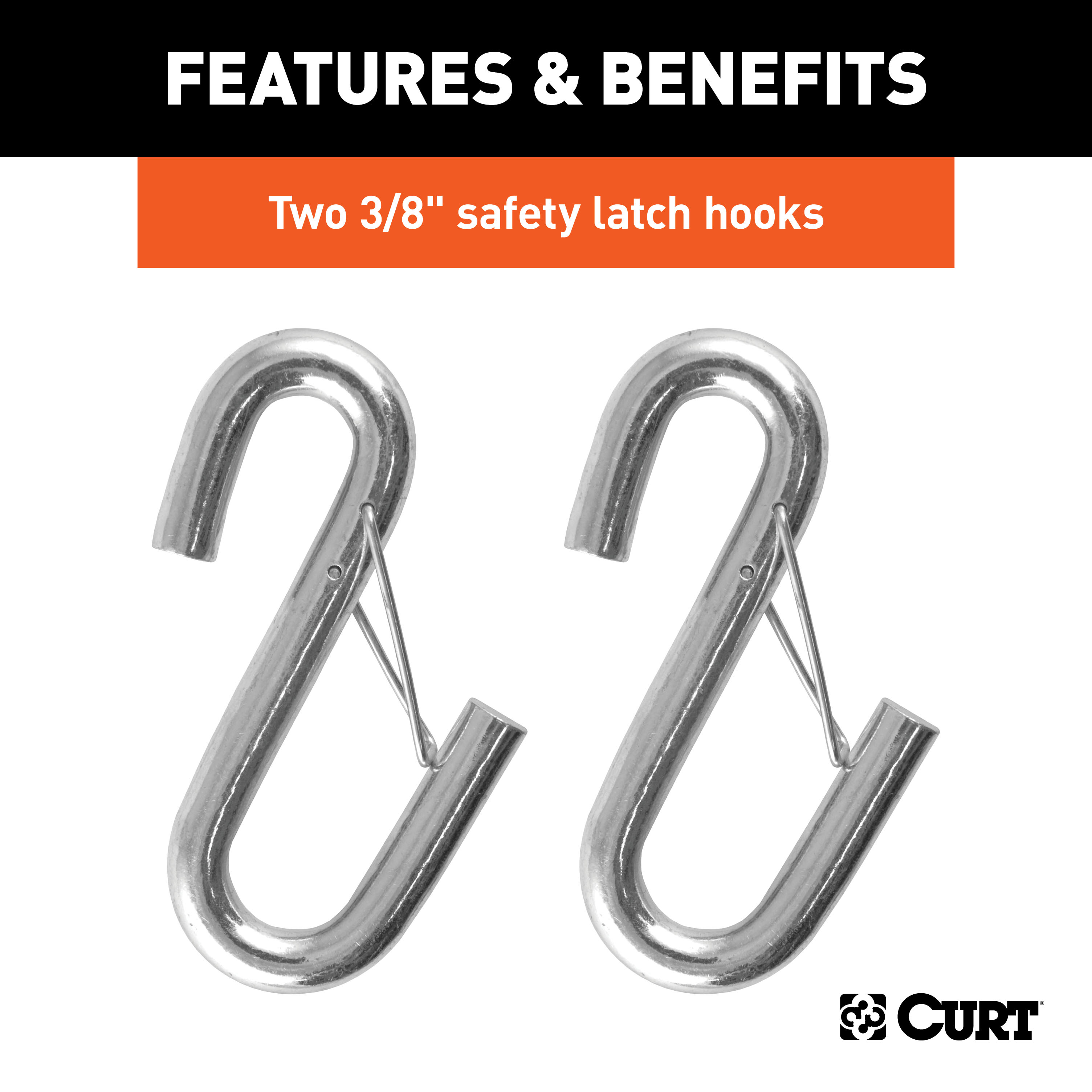 CURT 43-7/8" Safety Cables with 2 Snap Hooks (3,500 lbs, Vinyl-Coated, 2-Pack) Trailer Hitch thumbnail 3