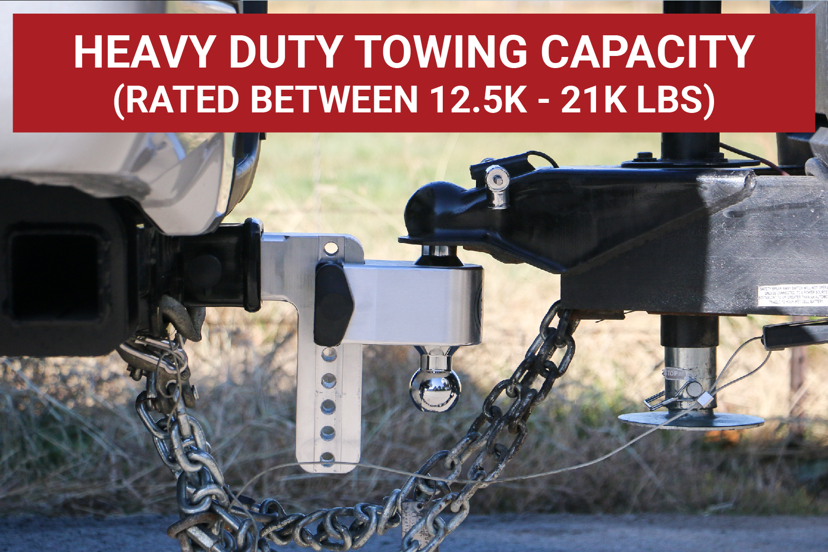 Weigh Safe 180 Hitch - Drop Hitch w/Chrome Combo Ball - 4" Drop for 2.5" Shank w/Hitch Pin CTB4-2.5-KA thumbnail 2