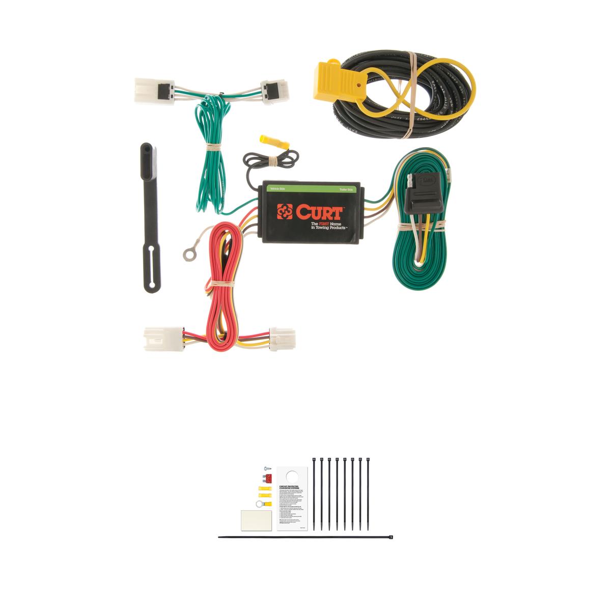 CURT Custom Wiring, 4-Way Flat Output, Select Mitsubishi RVR, Outlander Sport, Lancer Trailer Connector Kit thumbnail 0