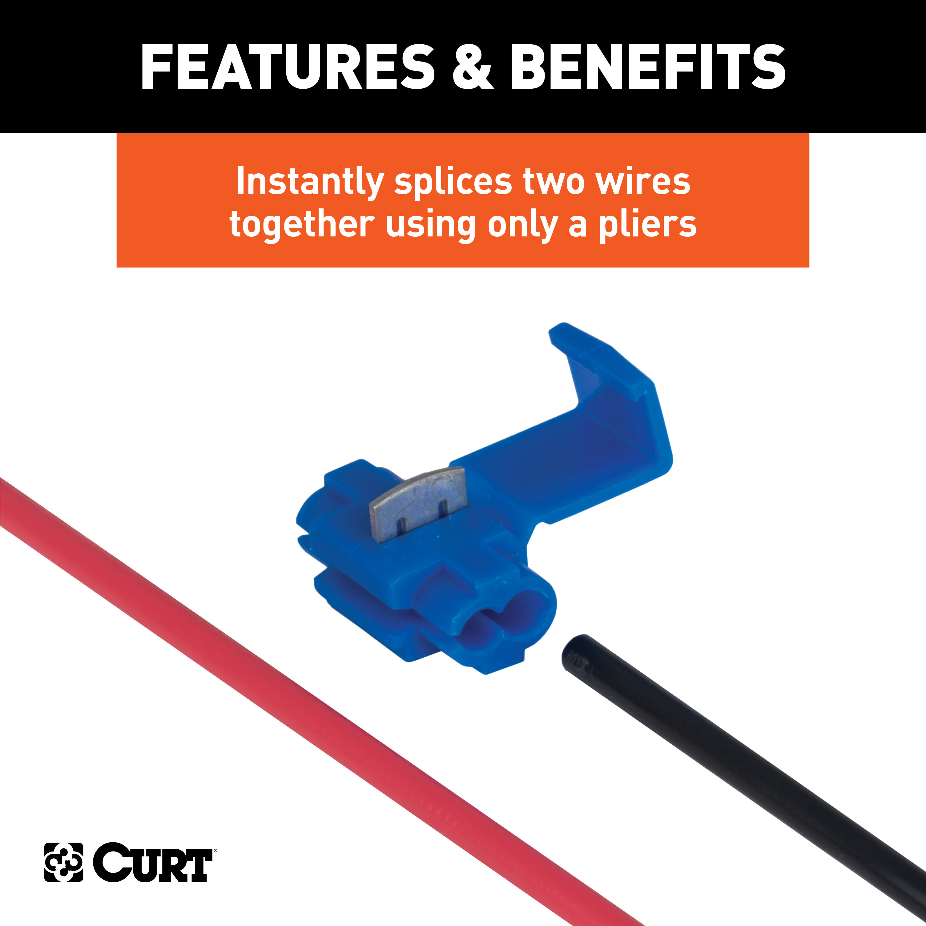 CURT Snap Lock Tap Connectors (18-14 Wire Gauge, 100-Pack) Trailer Connector Kit thumbnail 1