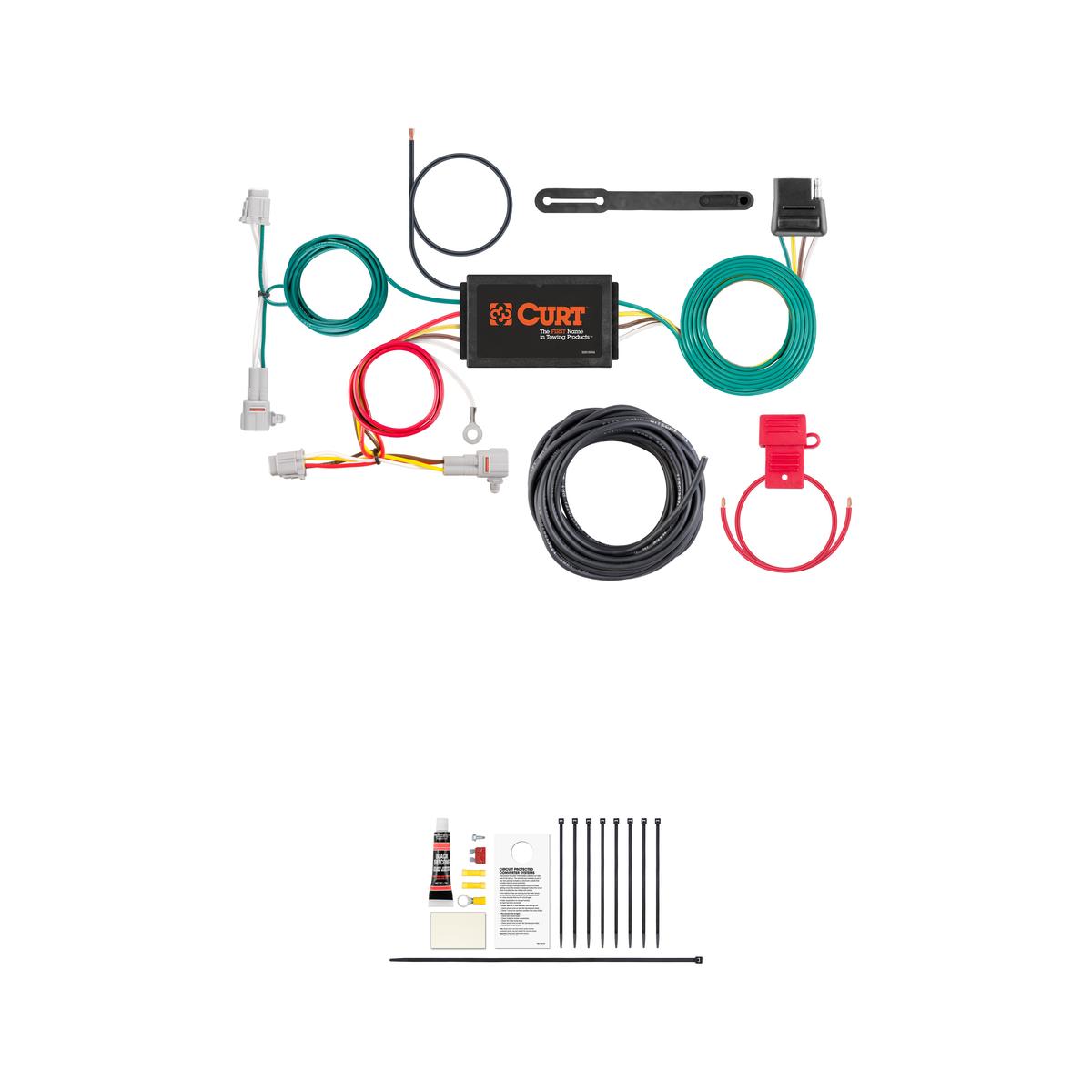 CURT Custom Wiring Harness, 4-Way Flat Output, Select Subaru Impreza Trailer Connector Kit thumbnail 0