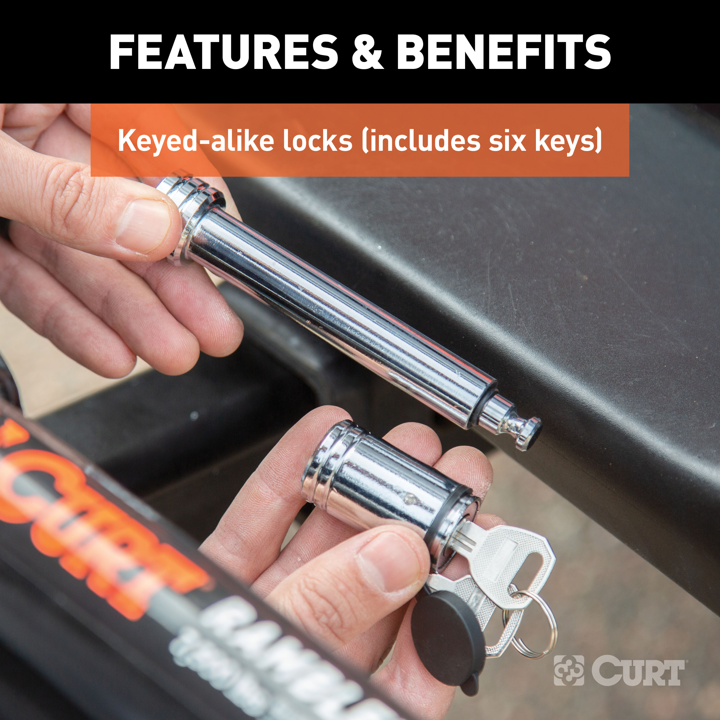 CURT Rambler Tow Bar Lock Set Trailer Hitch Lock thumbnail 5