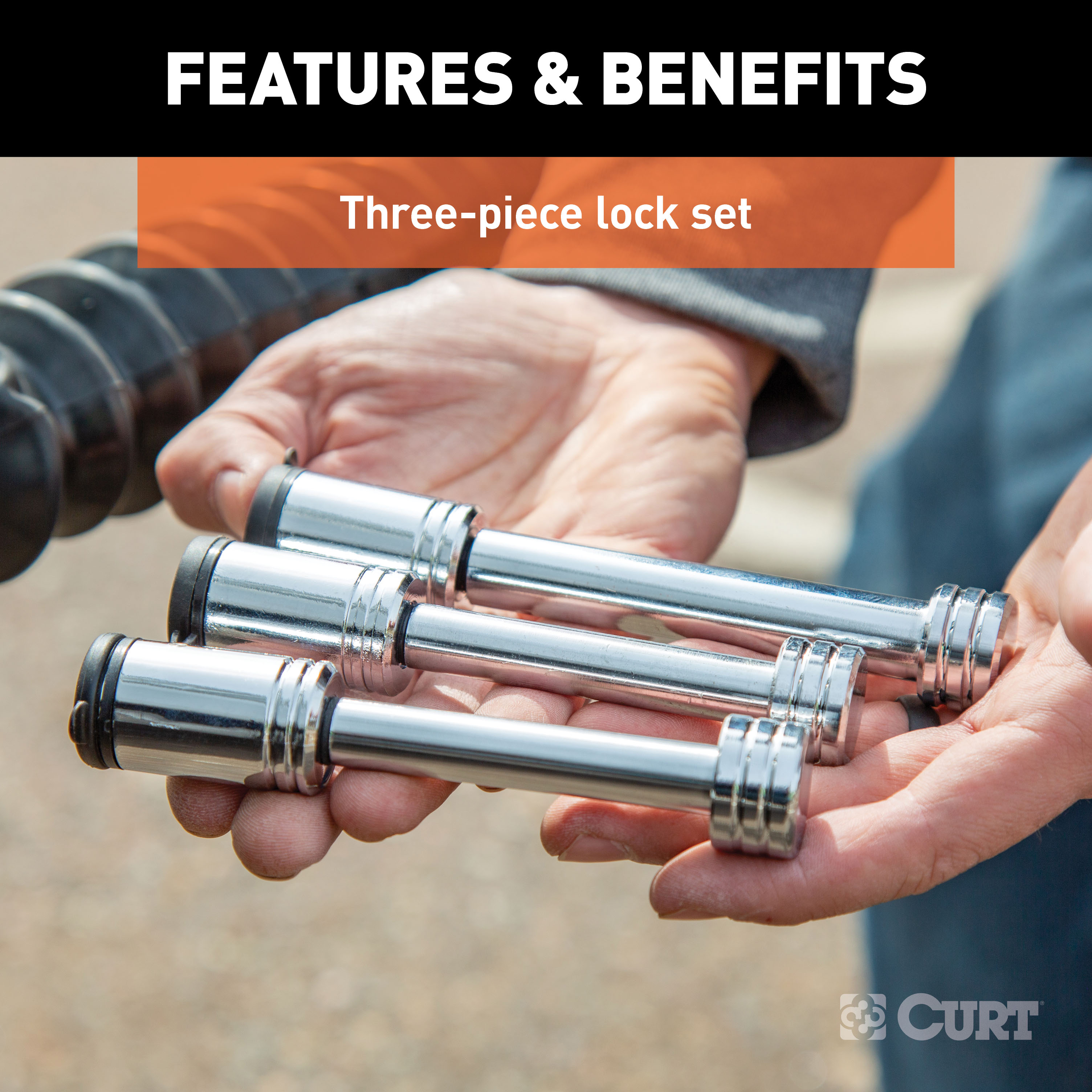 CURT Rambler Tow Bar Lock Set Trailer Hitch Lock thumbnail 2