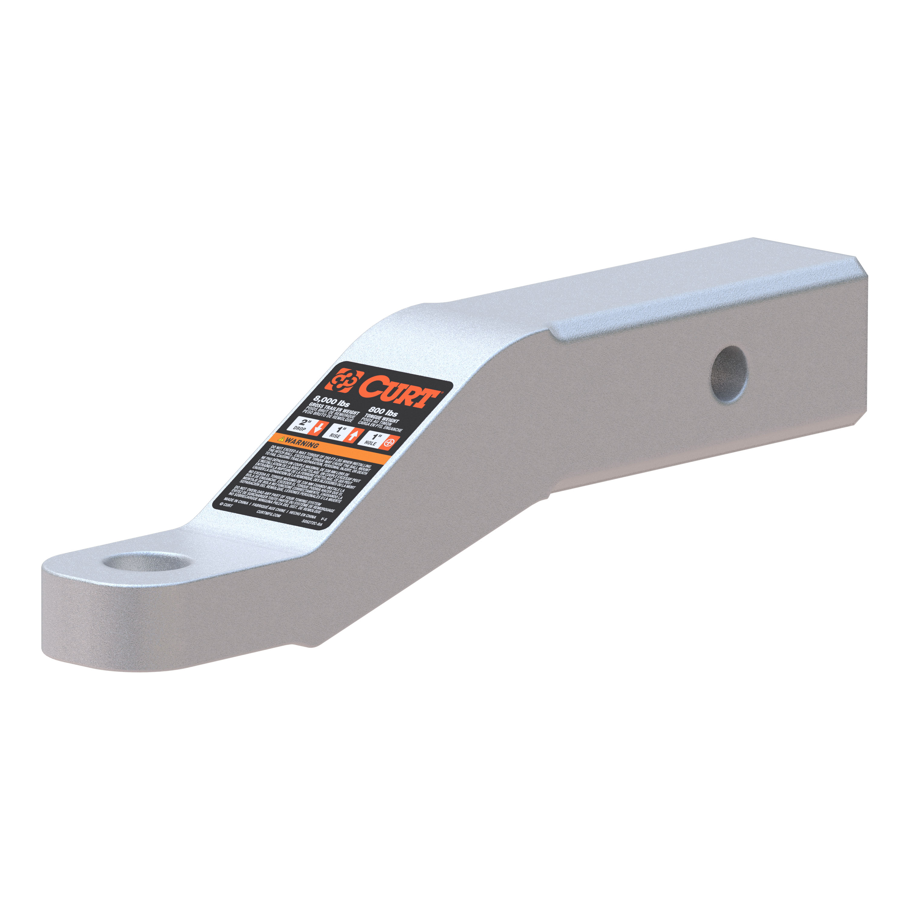 CURT Aluminum Ball Mount (2" Shank, 8,000 lbss, 2" Drop, 8-1/2" Long) Trailer Hitch Ball Mount thumbnail 0