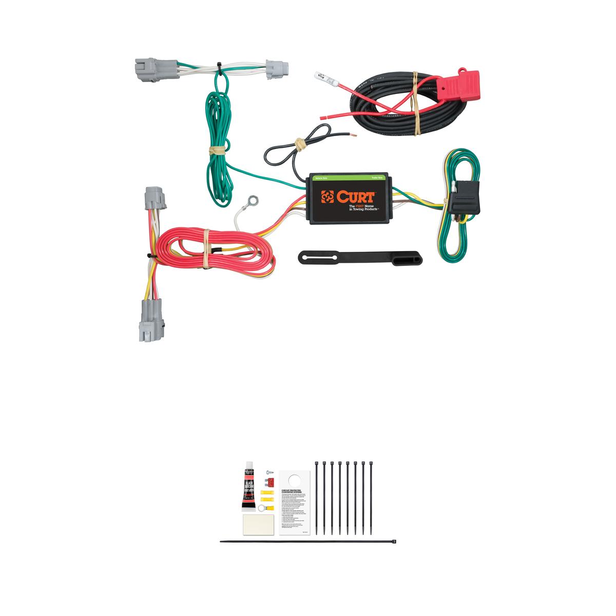 CURT Custom Wiring Harness, 4-Way Flat Output, Select Subaru Crosstrek, XV Hybrid Trailer Connector Kit thumbnail 0