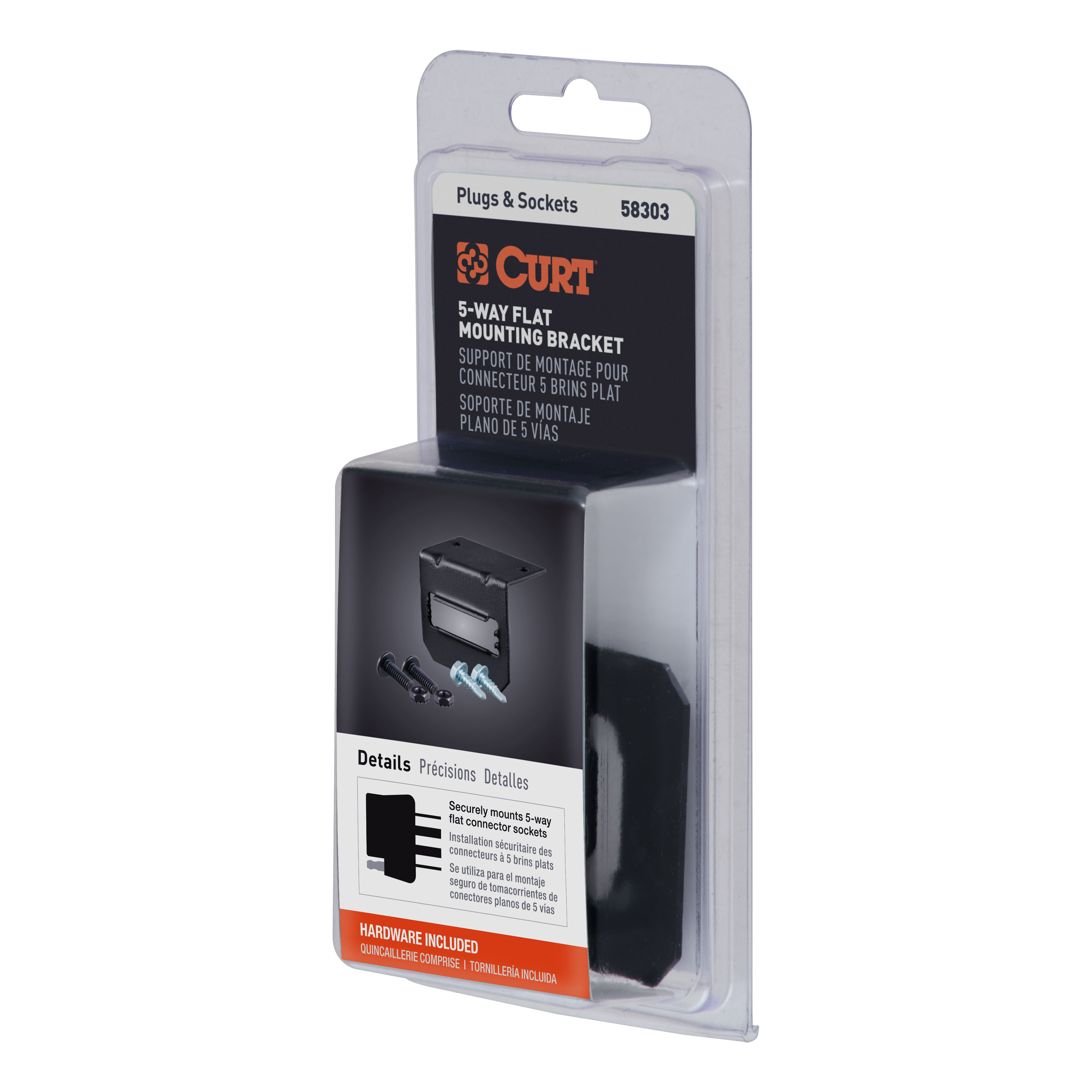 CURT Connector Mounting Bracket for 5-Way Flat Trailer Wire Connector Mounting Bracket thumbnail 3