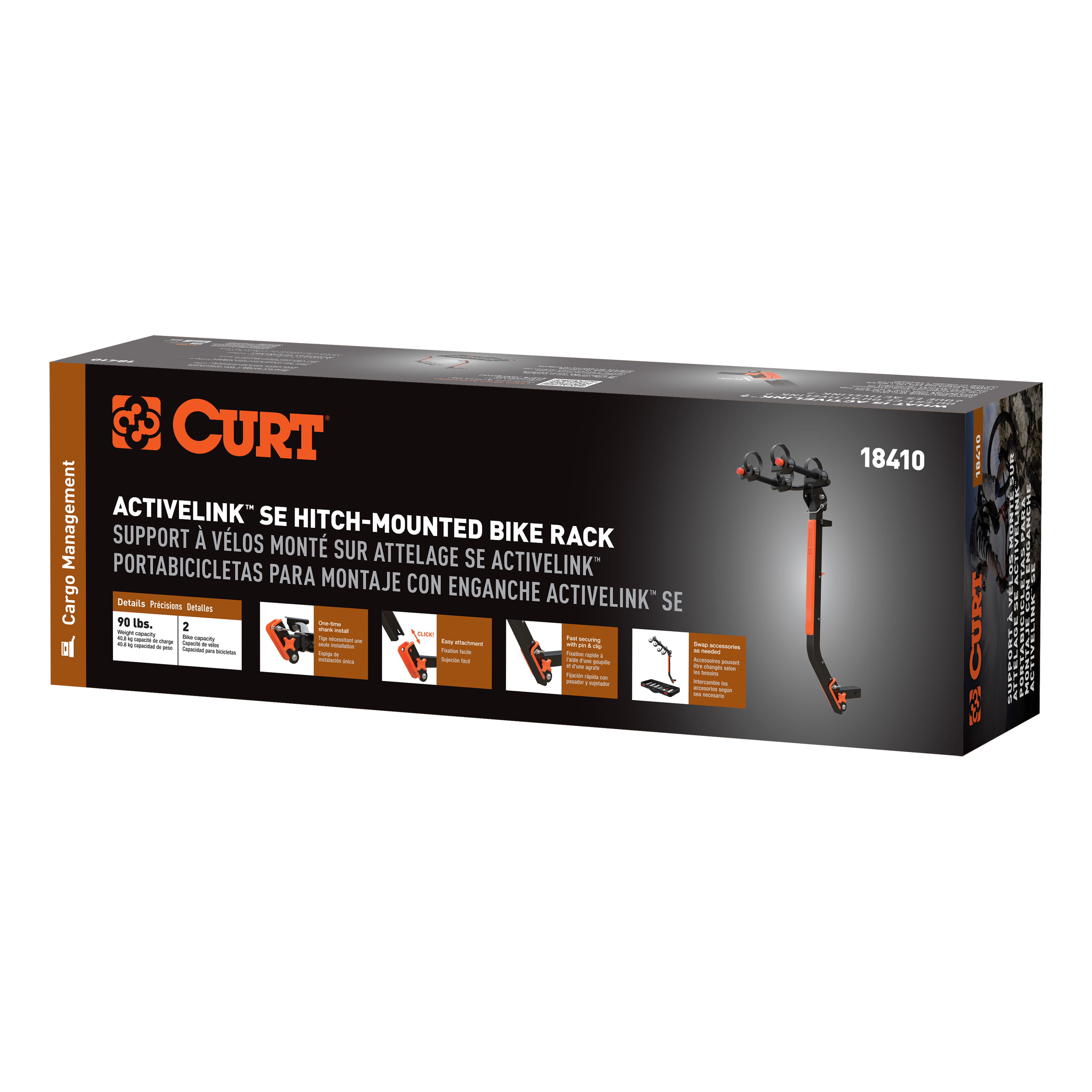 CURT ActiveLink SE Hitch-Mounted Bike Rack (2 Bikes, 2" Shank) Bicycle Rack thumbnail 1
