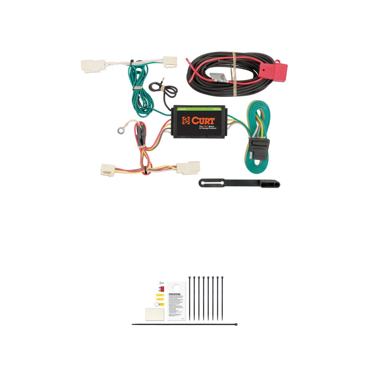 CURT Custom Wiring Harness, 4-Way Flat Output, Select Subaru Legacy Trailer Connector Kit thumbnail 0